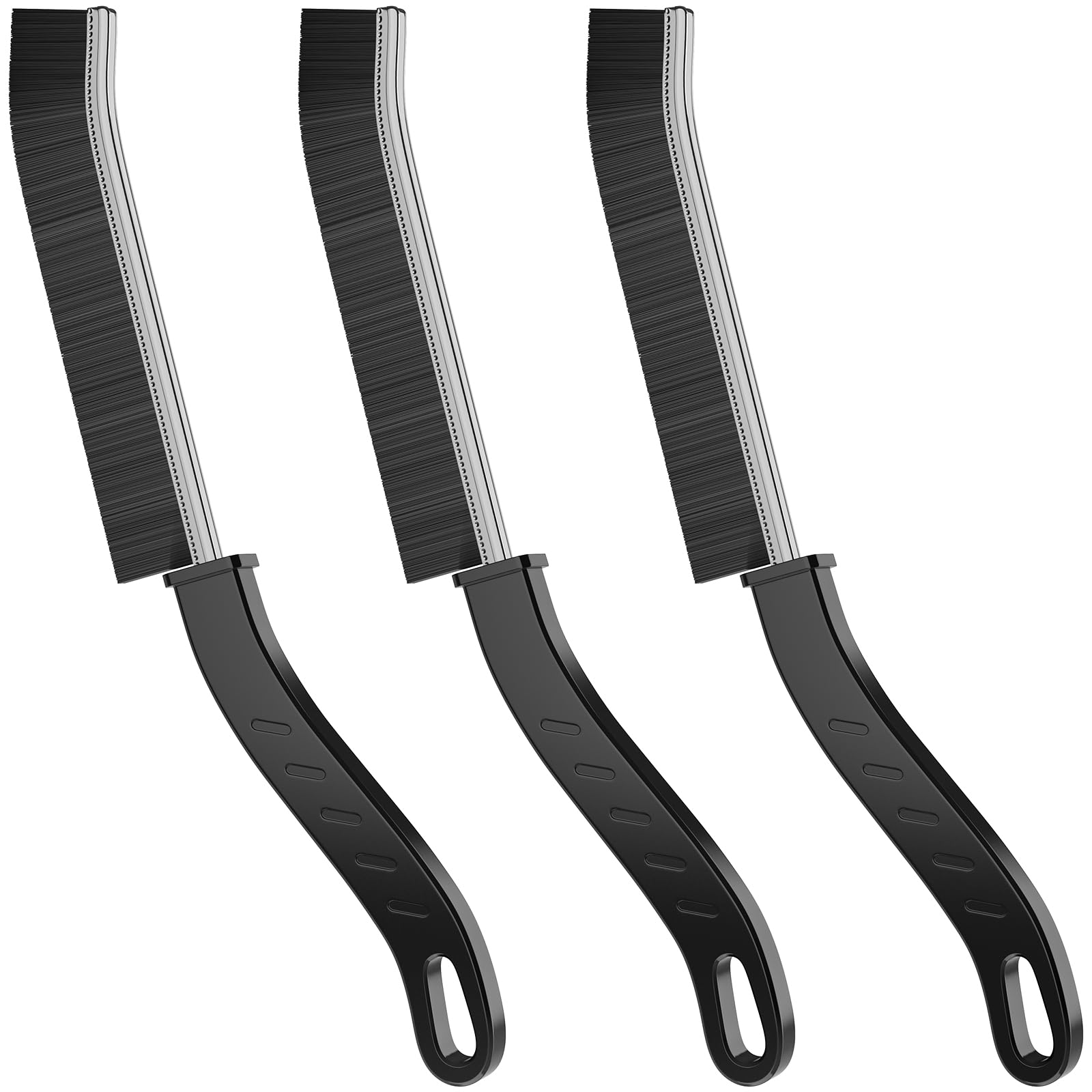 Hard Bristle Crevice Cleaning Brush Set - 3 Pack for Kitchen, Bathroom, Toilet, Bathtub, Sink & Window | Heavy Duty Gap & Grout Brush for Deep Cleaning | Ideal for Household, Tile & Hard-to-Reach Areas