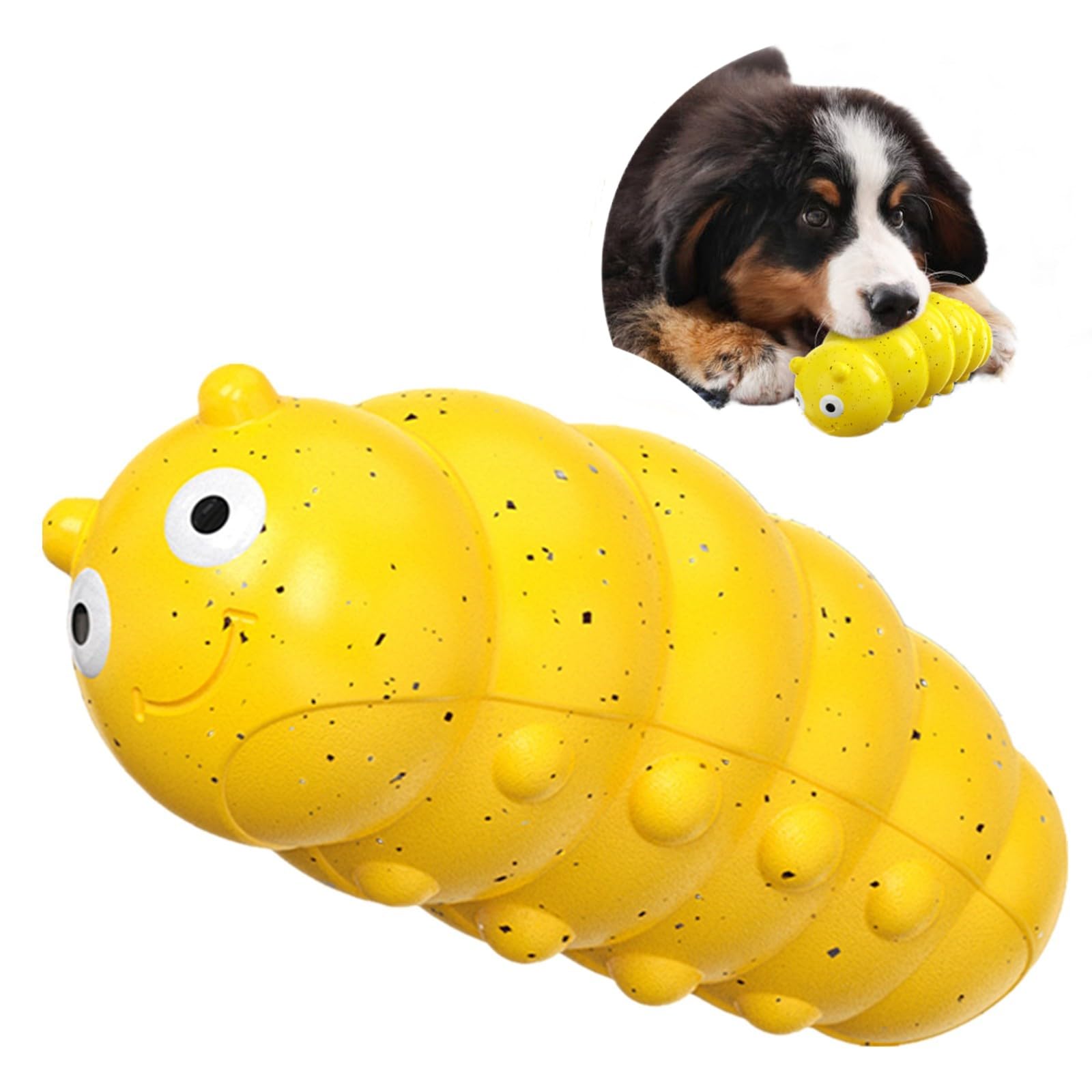 Ultra Durable Indestructible Dog Toy for Aggressive Chewers - Tough Latex Chew Toy for Large & Medium Breed Dogs - Perfect Gift for Powerful Chewers (Yellow) - Great for Playtime, Training & Anxiety Relief