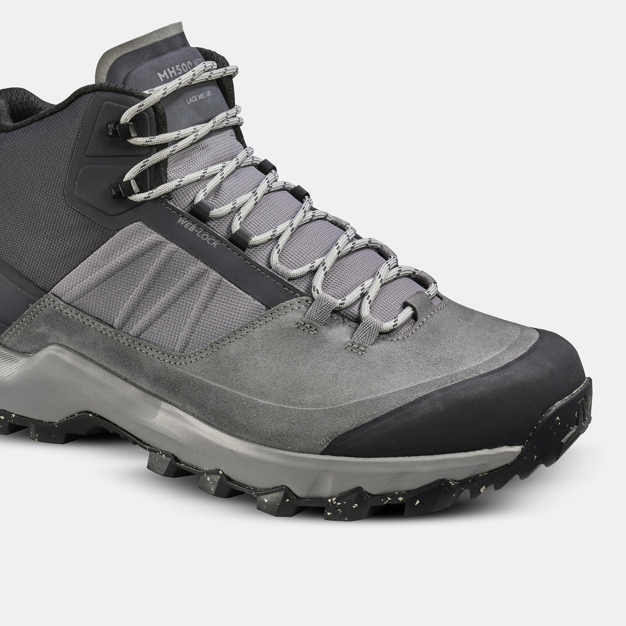 Quechua Men's MH500 Waterproof Mid Hiking Boots - Lightweight Trekking Shoes for Outdoor Adventures, Camping & Mountain Climbing