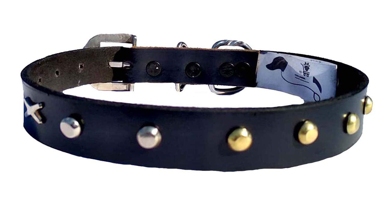 Premium Black Leather Dog Collar for Large Dogs - Adjustable & Durable Pet Neck Belt for Walking, Training, and Outdoor Adventures