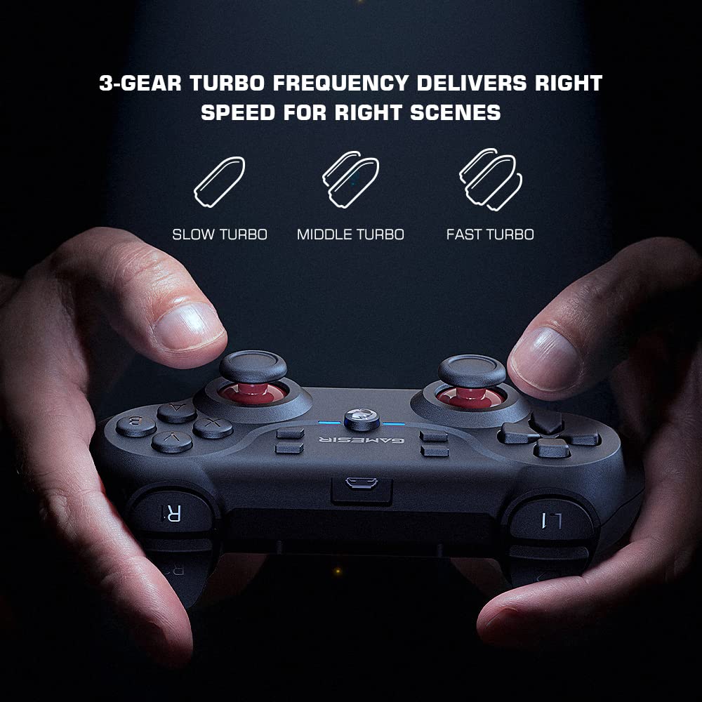 GameSir T3 Wireless Gaming Controller for PC, Windows 7/8/10/11, Android, TV Box - Dual Vibration, Turbo Function, 20-Hour Battery Life - Perfect for Android TV Gaming, PC Gaming, and Mobile Gameplay