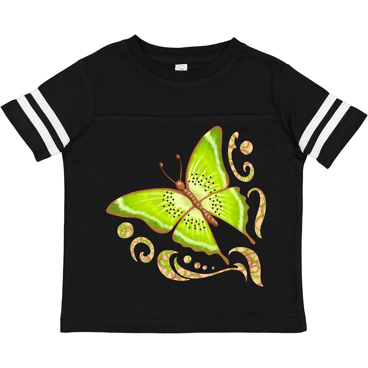 Inktastic Kiwi Butterfly Toddler T-Shirt - Cute Fruit & Butterfly Graphic Tee for Boys & Girls - Soft Cotton Baby Shirt for Playdates, Daycare & Family Outings