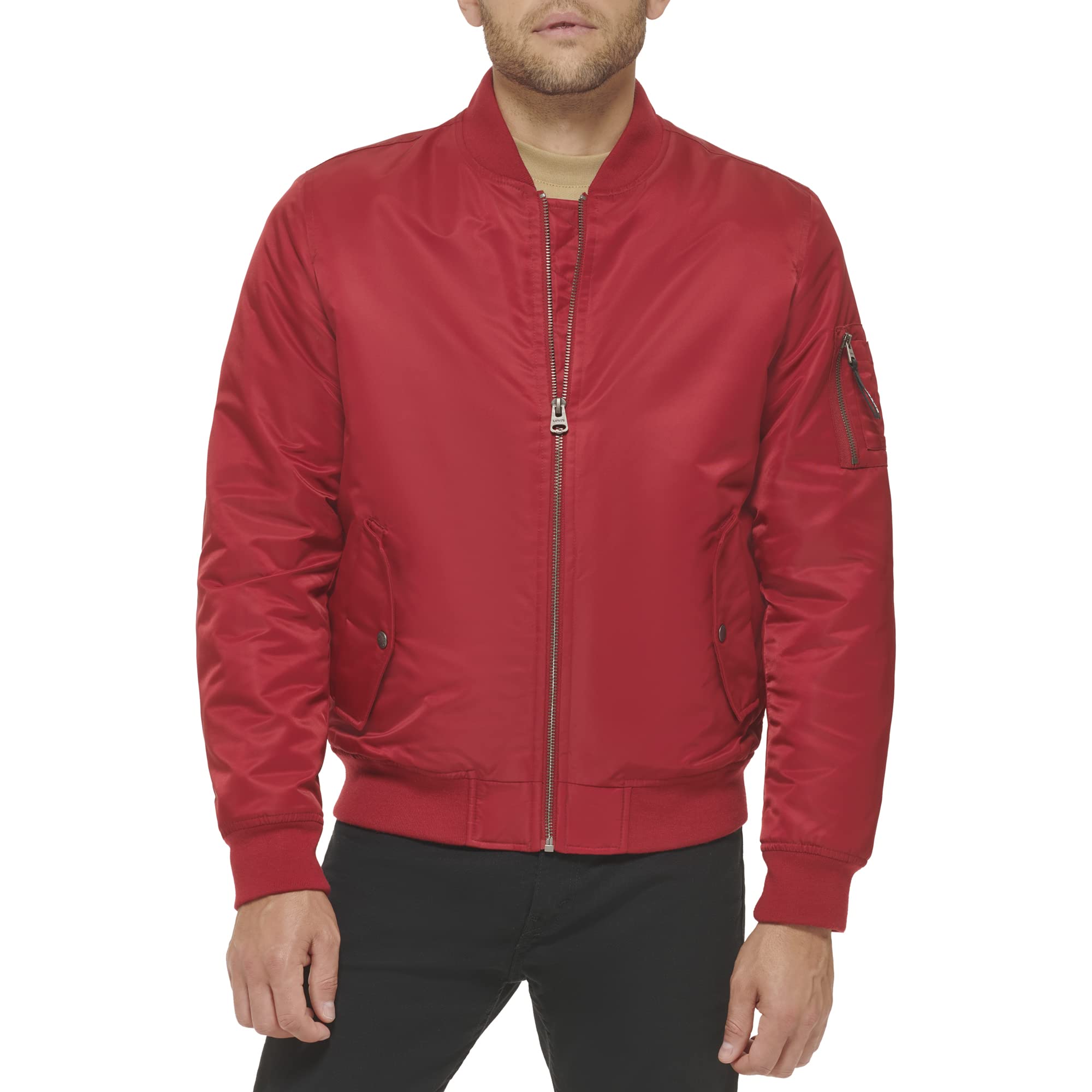 Levi's Men's MA-1 Flight Lightweight Zip-Up Bomber Jacket - Stylish & Comfortable Outerwear for Casual Wear, Travel & Everyday Use