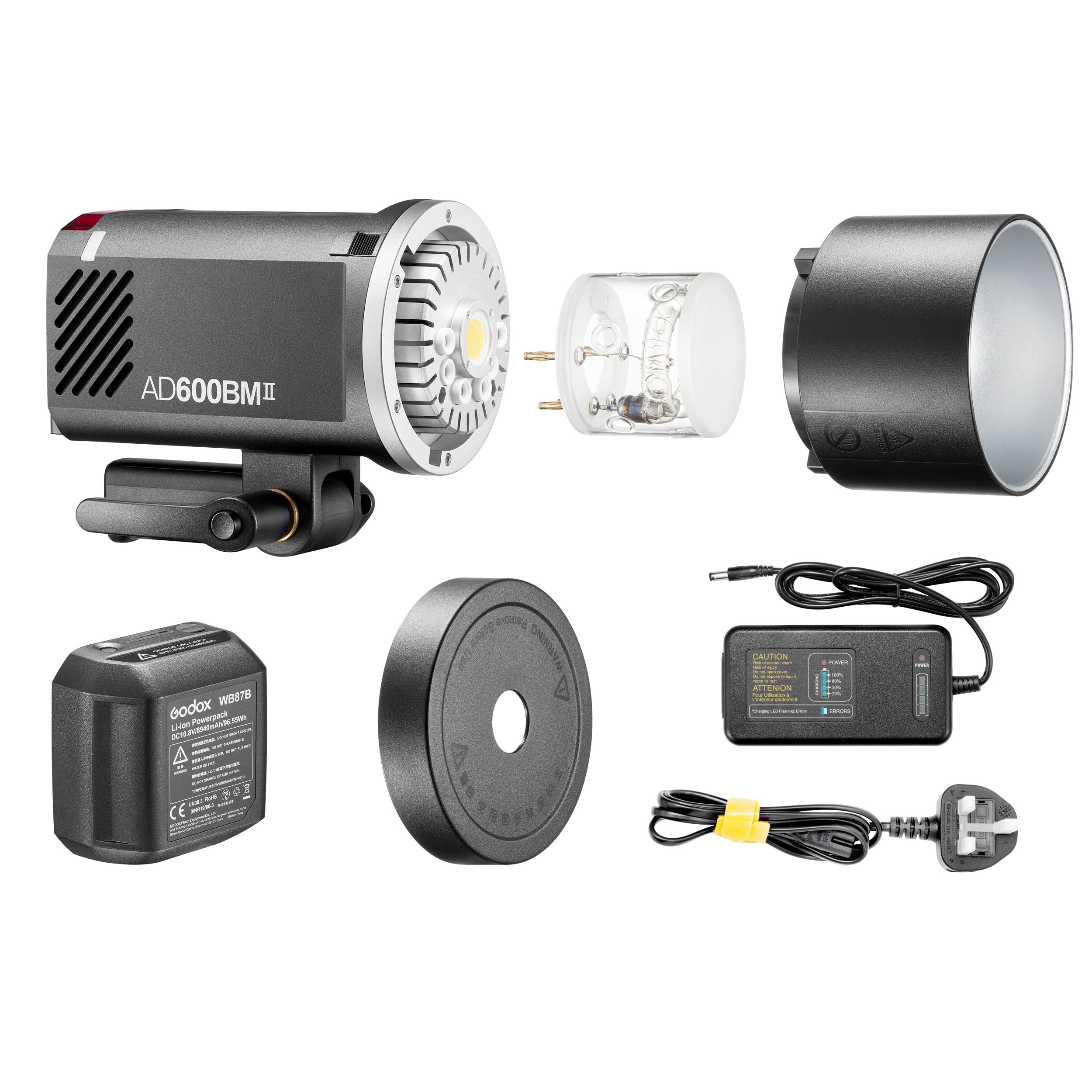 Godox AD600BMII Manual Battery Flash for Studio Photography - Powerful 600Ws Strobe Light with Rechargeable Battery, Perfect for Portrait, Fashion, and Product Photography