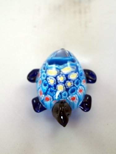 Handcrafted Blue Turtle Glass Paperweight by M Design Art - Elegant Desk Decor for Office, Home, or Gift (Perfect for Kitchen Countertops & Bookshelves)