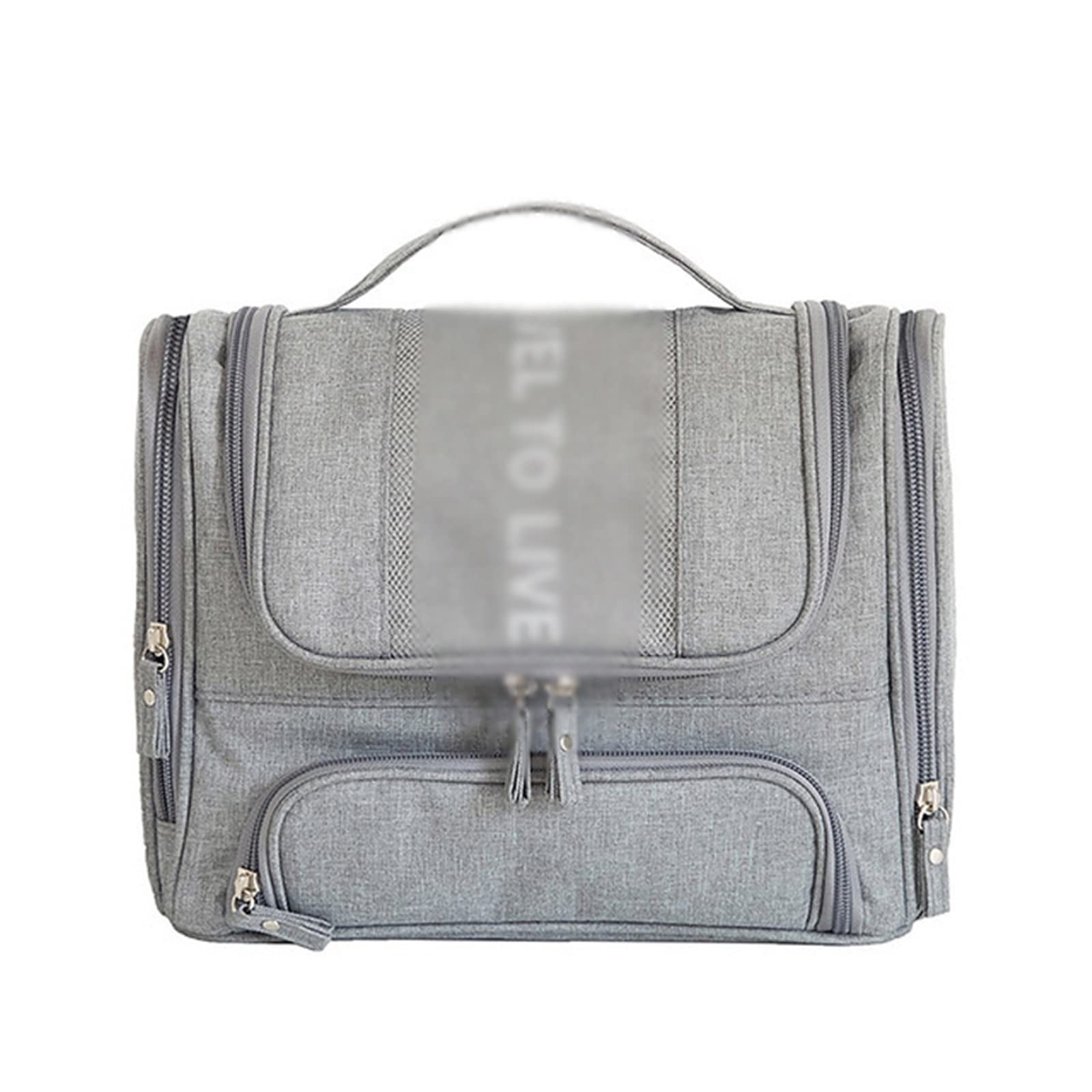 Waterproof Hanging Cosmetic Bag - Travel Makeup Organizer for Wet/Dry Toiletries (Gray) - Perfect for Travel & Gym