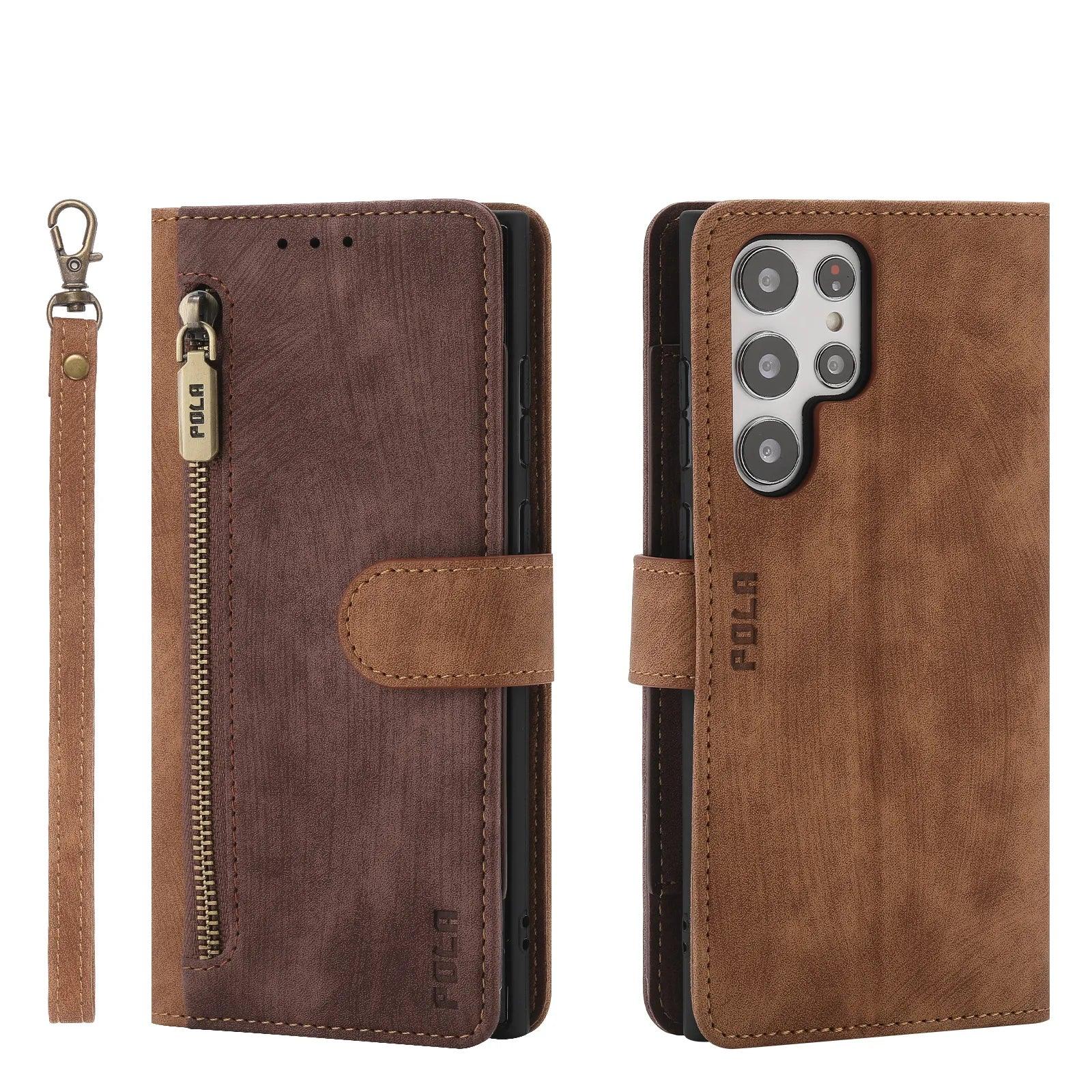 Samsung Galaxy S24 Ultra Anti-Theft Leather Case with RFID Protection - Slim & Durable Phone Cover for Daily Use, Travel & Business