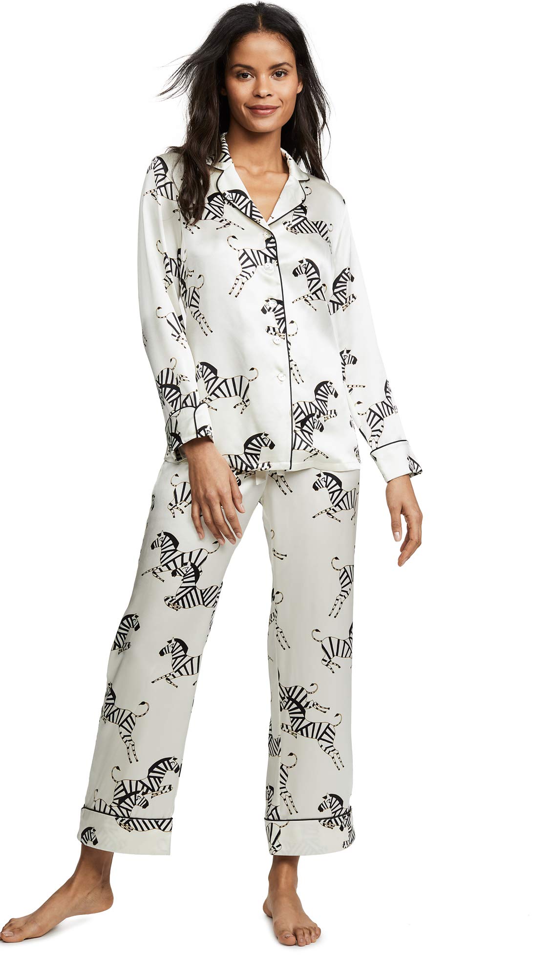 Olivia Von Halle Women's Lila Silk Pajama Set - Luxurious Sleepwear for Women, Comfortable Loungewear for Home & Travel