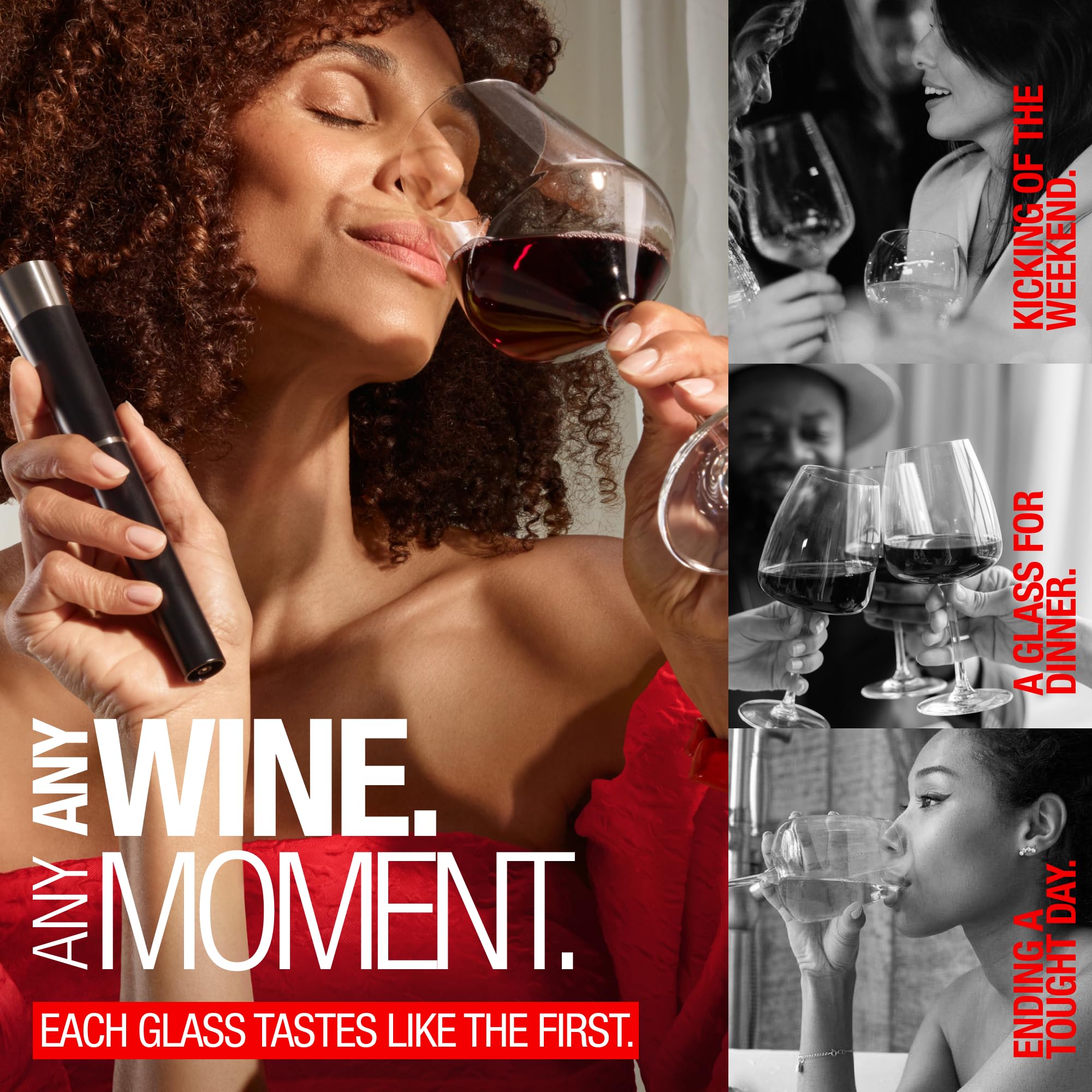 zzysh® 3-in-1 Wine Saver Kit with Argon Gas Preserver - Extends Freshness Up to 8 Weeks - Includes Wine Stoppers & Gas Cartridges - Perfect Gift for Wine Lovers - Ideal for Home Bars, Parties & Wine Storage