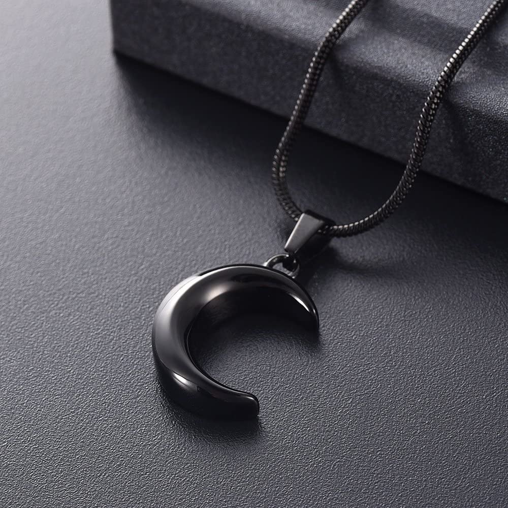 Memorial Ashes Necklace for Women - Cremation Jewelry Moon Pendant with Urn Keepsake, Human & Pet Memorial Jewelry - Perfect for Honoring Loved Ones at Special Occasions
