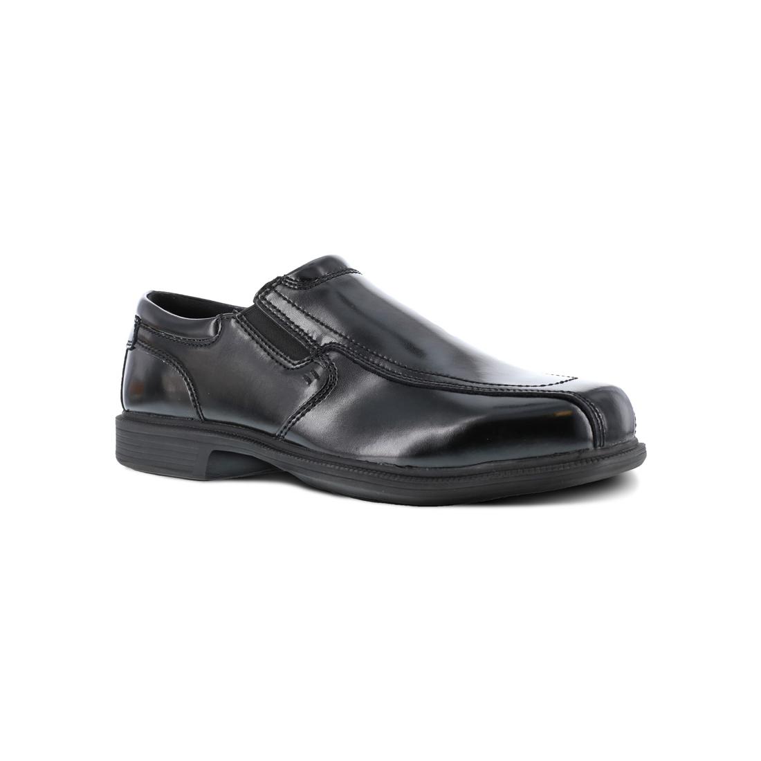 Coronis Steel Toe Slip-On Dress Work Shoes for Men - Black Safety Shoes for Construction, Warehouse & Office Professionals | Comfortable & OSHA Compliant