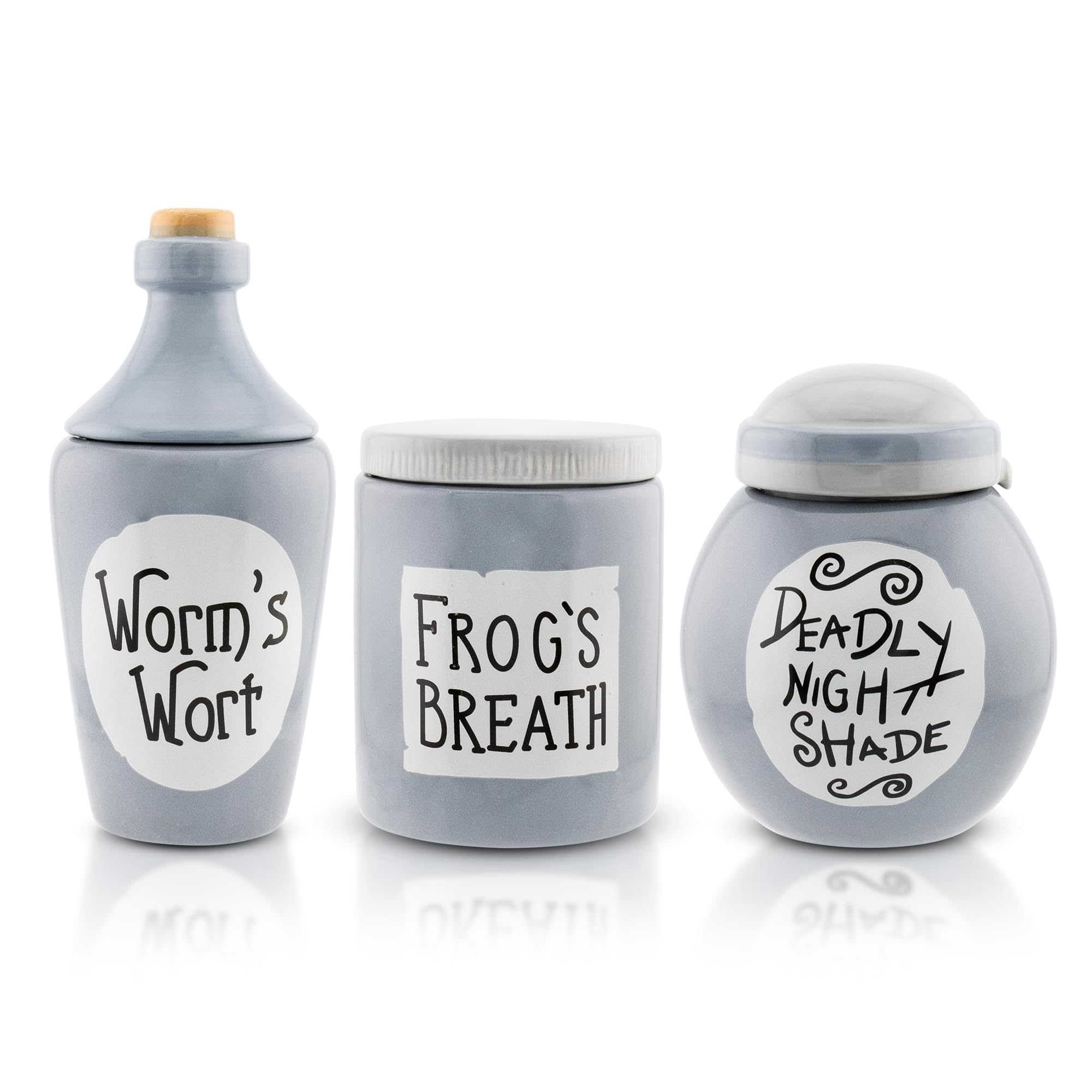 Disney The Nightmare Before Christmas Sally Mini Storage Jars 3-Piece Set - Ceramic Kitchen Containers for Snacks, Spices & Candy | Perfect for Halloween Decor & Gift Giving