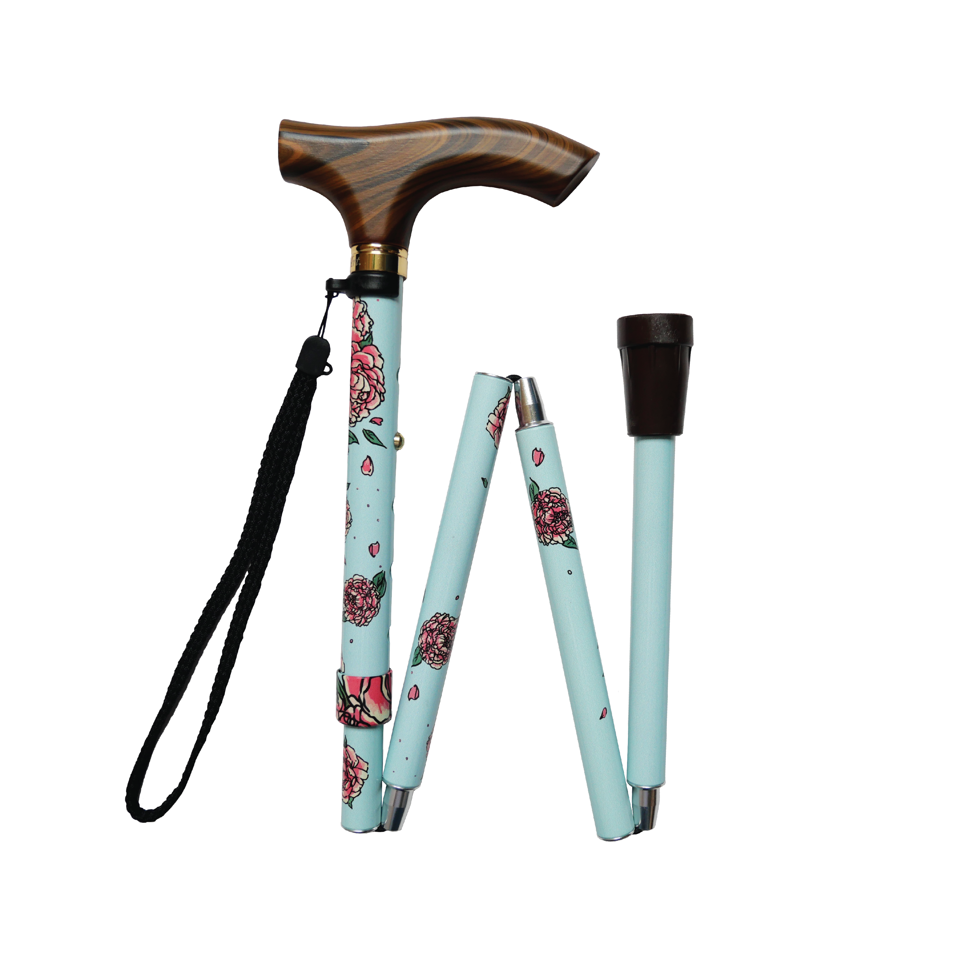 Premium Peony Luxe Walking Cane - 16mm Thick Elegant Support for Seniors & Mobility Aid - Perfect for Daily Use, Hiking & Fashion Accessory