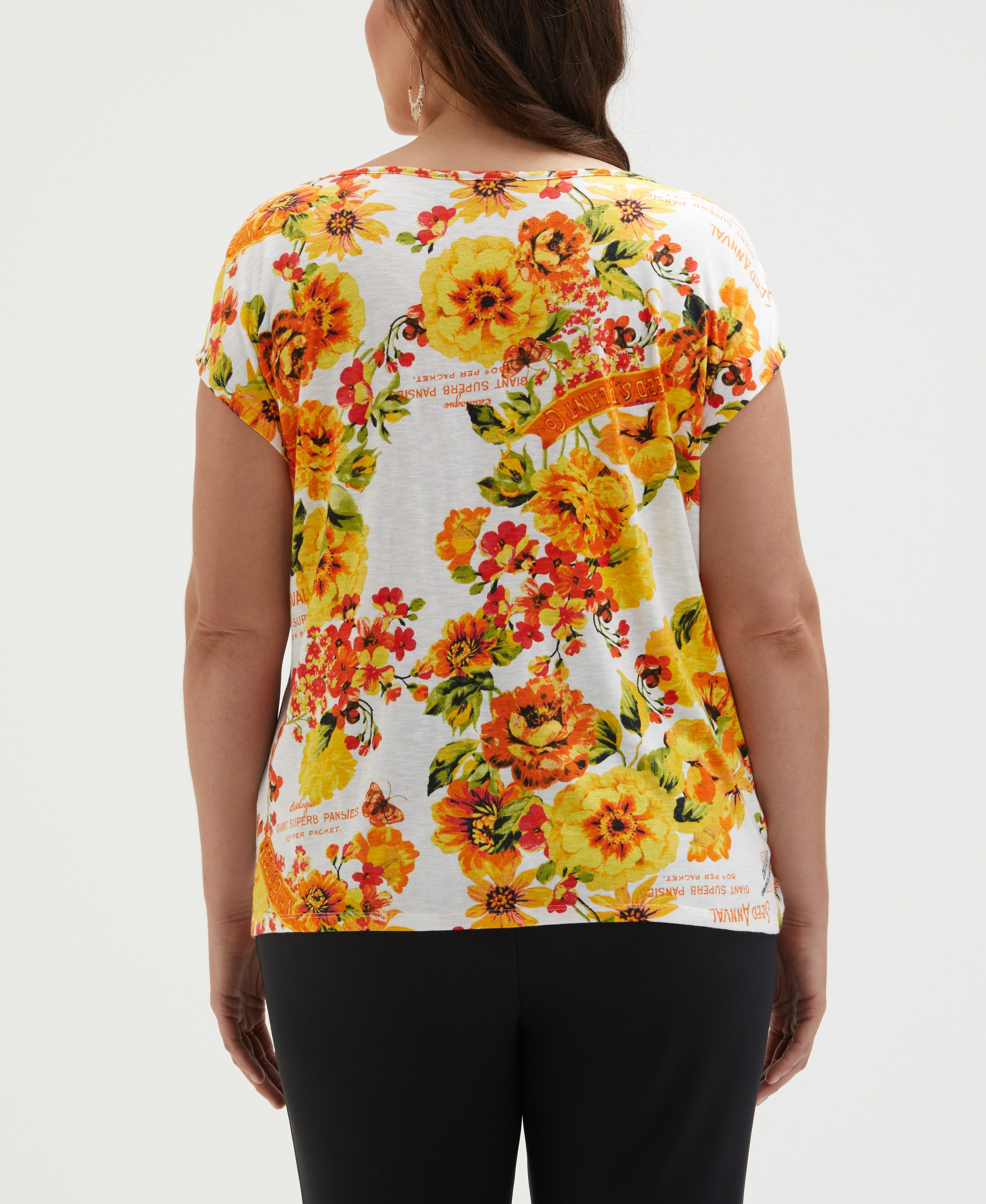 Stylish Plus Size Seed Packet Print Rivet Detail Tank Top for Women - Casual Summer Outfit, Perfect for Outdoor Activities & Daily Wear