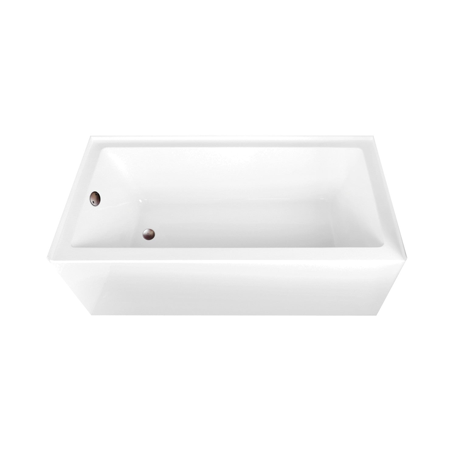 Aqua Eden 66 Inch Acrylic Rectangular 3-Wall Alcove Bathtub Combo with Waste & Overflow Drain - Left Hand Drain, Glossy White/Oil Rubbed Bronze - Perfect for Modern Bathroom Renovations & Spa-Like Retreats