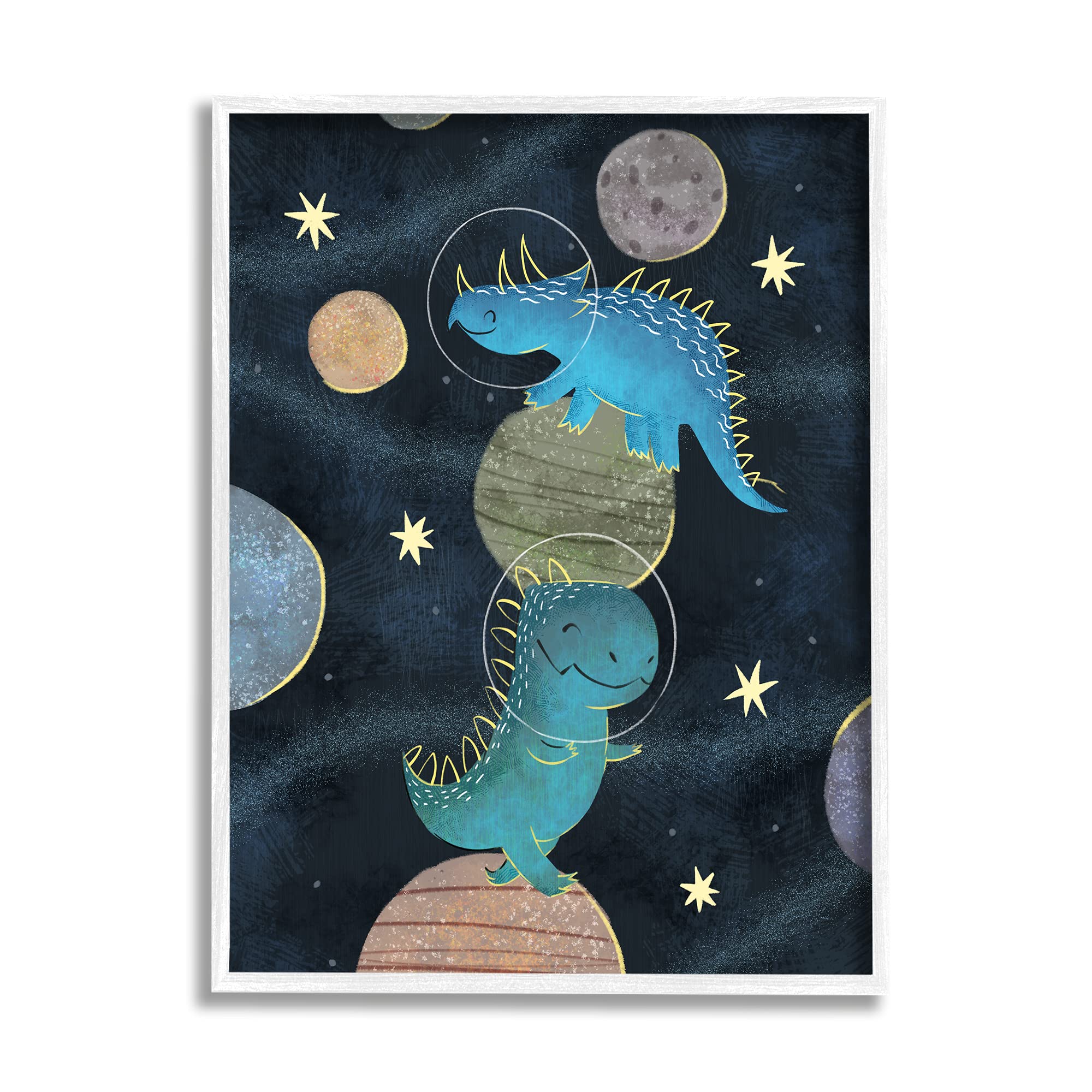 Stupell Industries Galactic Dinosaur Astronauts Outer Space Planets Wall Art - 16