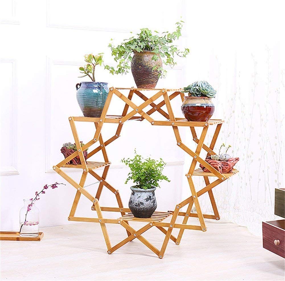 JF-XUAN Multi-Tier Flower Stand - Creative Indoor Plant Shelf for Living Room, Balcony & Home Decor - Decorative Hanging Rack for Flower Pots, Floor Shelf & Plant Accessories - Perfect for Small Space Gardening & Home Organization