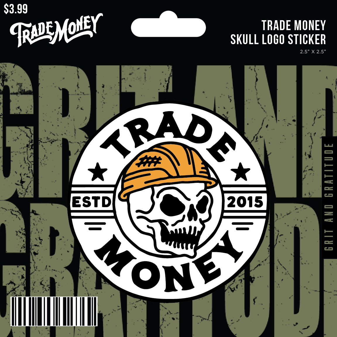 Skull Money Logo Vinyl Sticker 2.5 Inch - Waterproof Decal for Laptops, Cars, Motorcycles & DIY Projects