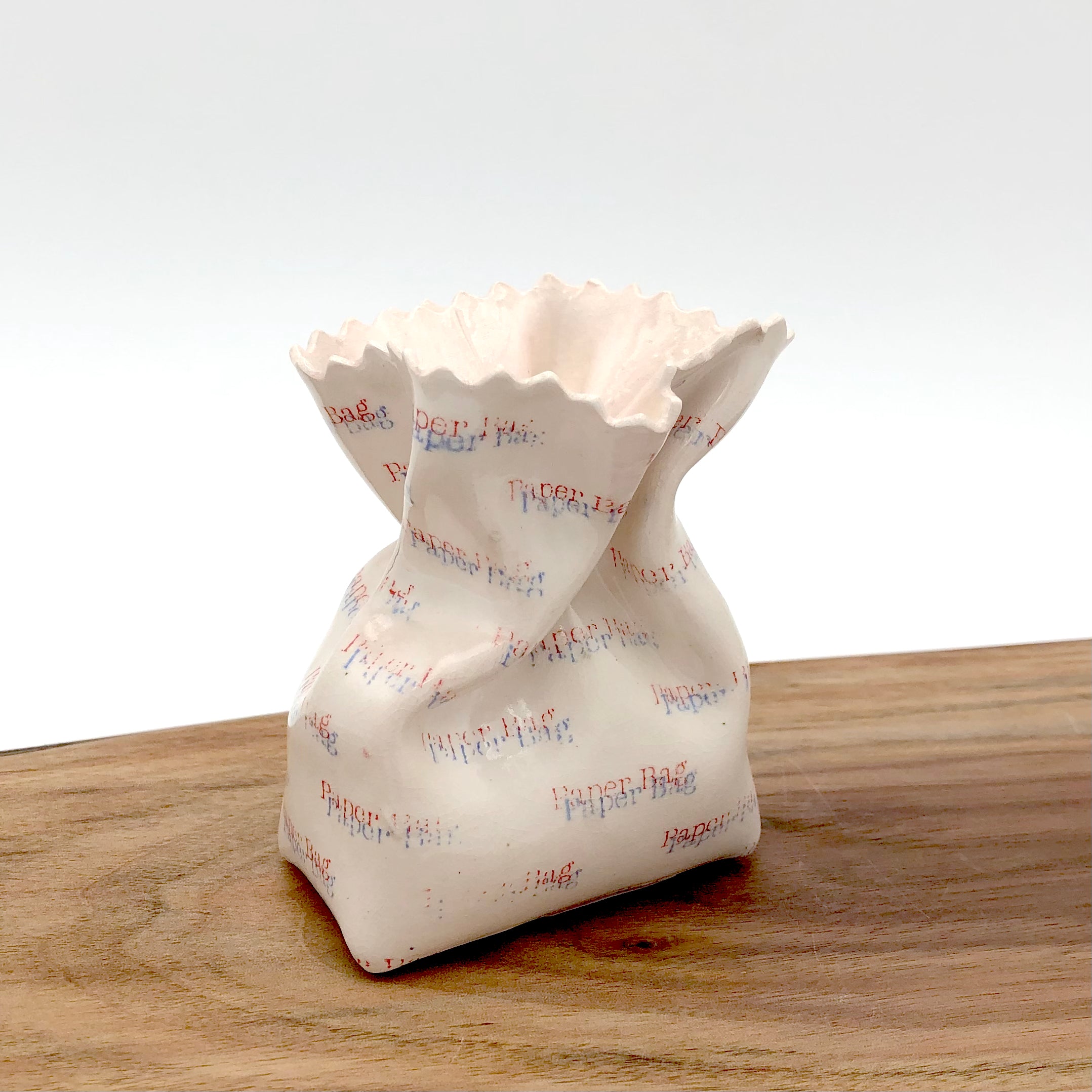 Chandra Beadleston Ceramic Bag Sculpture - Small Handmade Art Piece (Assorted Designs, 2025 Collector's Edition) - Perfect for Home Decor, Office Display & Gift Giving