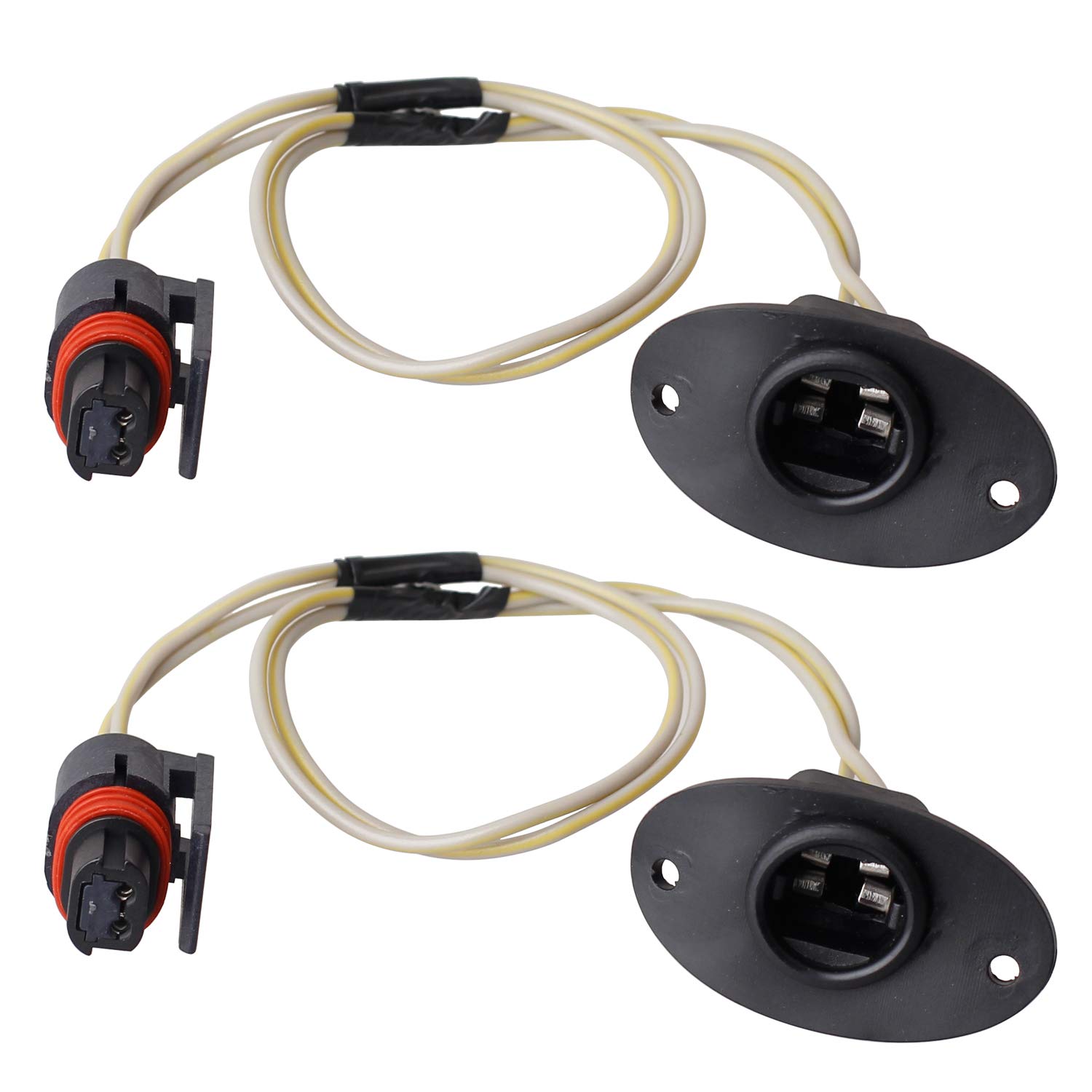 HERCOO License Plate Light Wiring Harness Assembly - Rear Lamp Socket Pigtail for 1994-2002 Dodge Ram 1500/2500/3500 Pickup Truck - Replacement Tail Light Connector (Pack of 2) - Perfect for Night Driving & Vehicle Maintenance