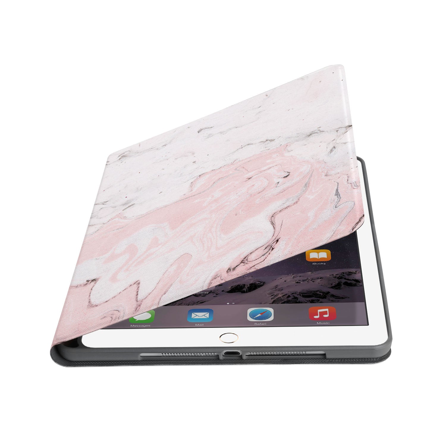 Premium Pink Marble iPad Folio Case - Slim Protective Cover with Auto Sleep/Wake for iPad Pro/Air/Mini - Perfect for Work, Travel & School