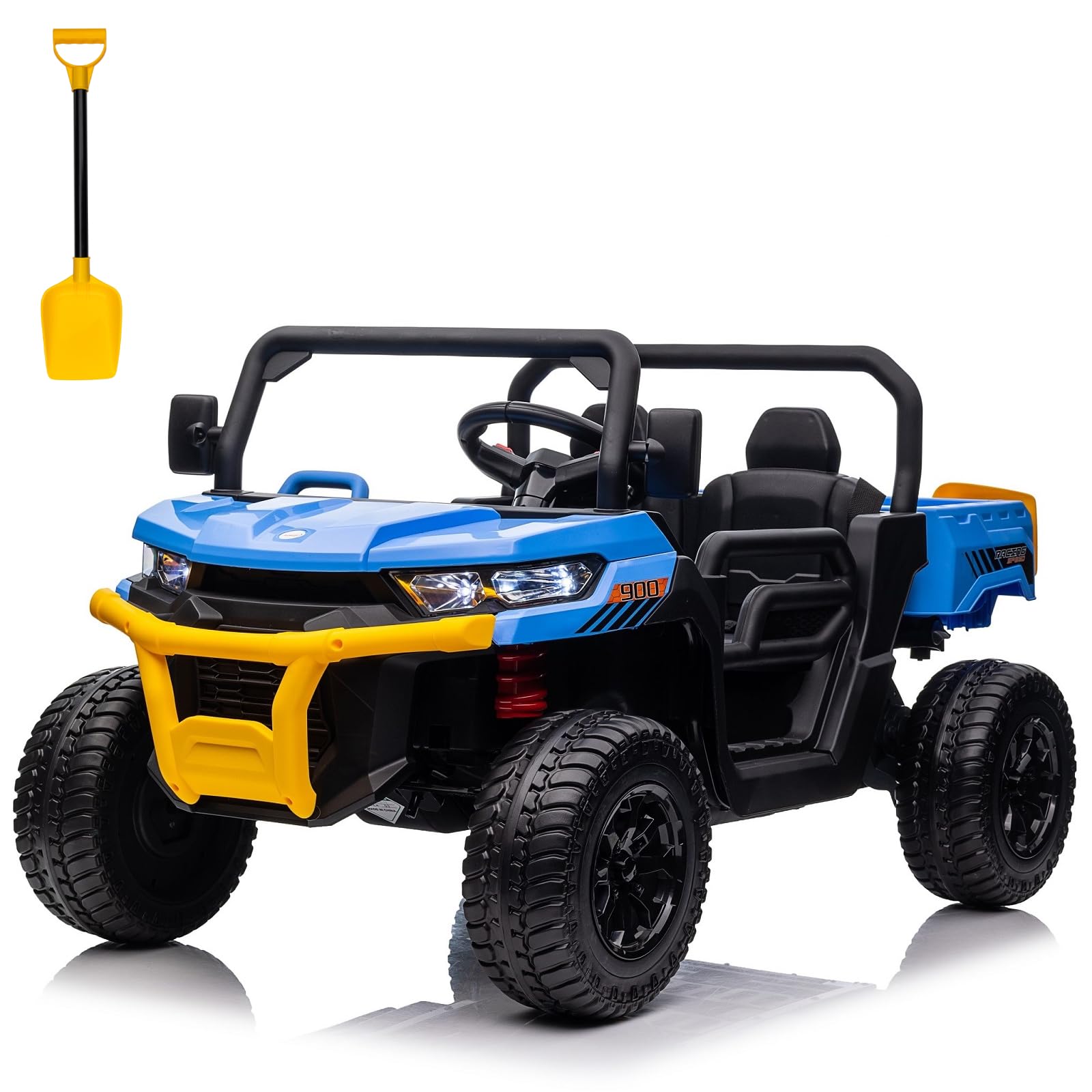 2024 24V Kids Ride On Dump Truck with Parent Remote Control - 4WD Electric Vehicle with Dump Bed, Powerful Motors & 4 EVA Wheels - Blue Toy Truck for Boys & Girls | Outdoor Play, Backyard Fun, Construction Pretend Play