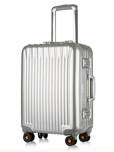 Premium All-Aluminum Carry-On Luggage - TSA Approved Hard Shell Spinner Suitcase with Grade 5 Aluminum Magnesium Alloy | Perfect for Business Travel & Weekend Getaways