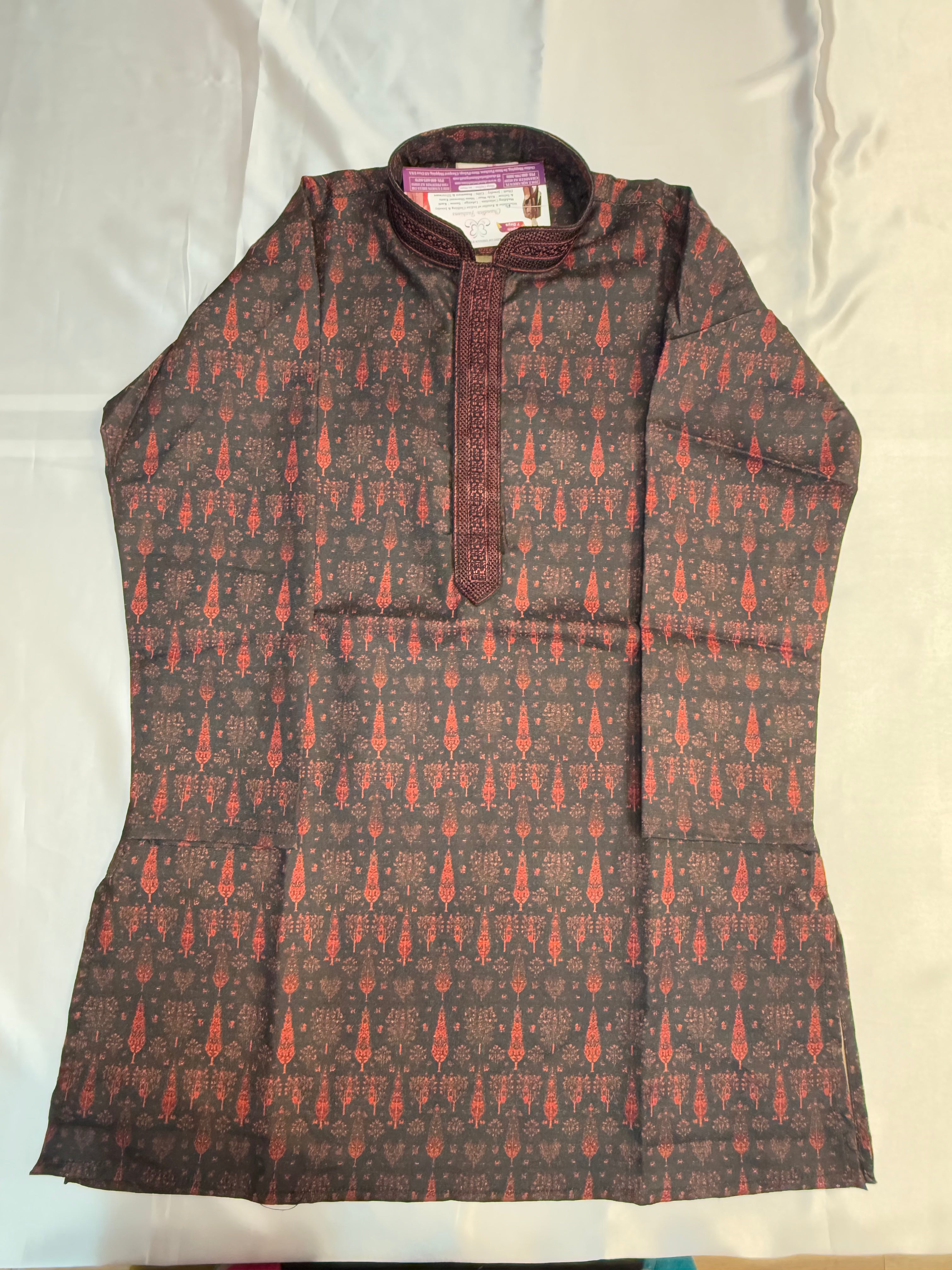 Stylish Maroon Poly Cotton Kurta & Pajama Set for Kids - Comfortable Ethnic Outfit for Festivals, Parties & Special Occasions