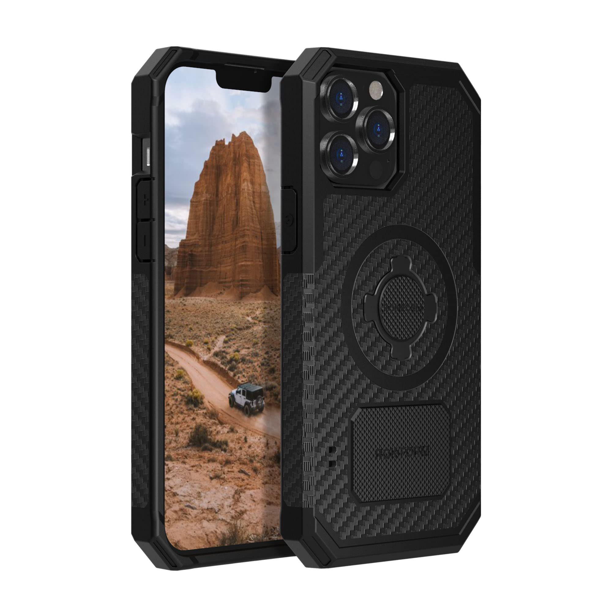 Rokform Rugged Series iPhone 13 Pro Max Case - Dual Magnet Plus MagSafe Compatible, Magnetic Protective Cover with RokLock Twist Lock, Drop Tested Armor (Black) - Perfect for Outdoor Adventures and Everyday Protection