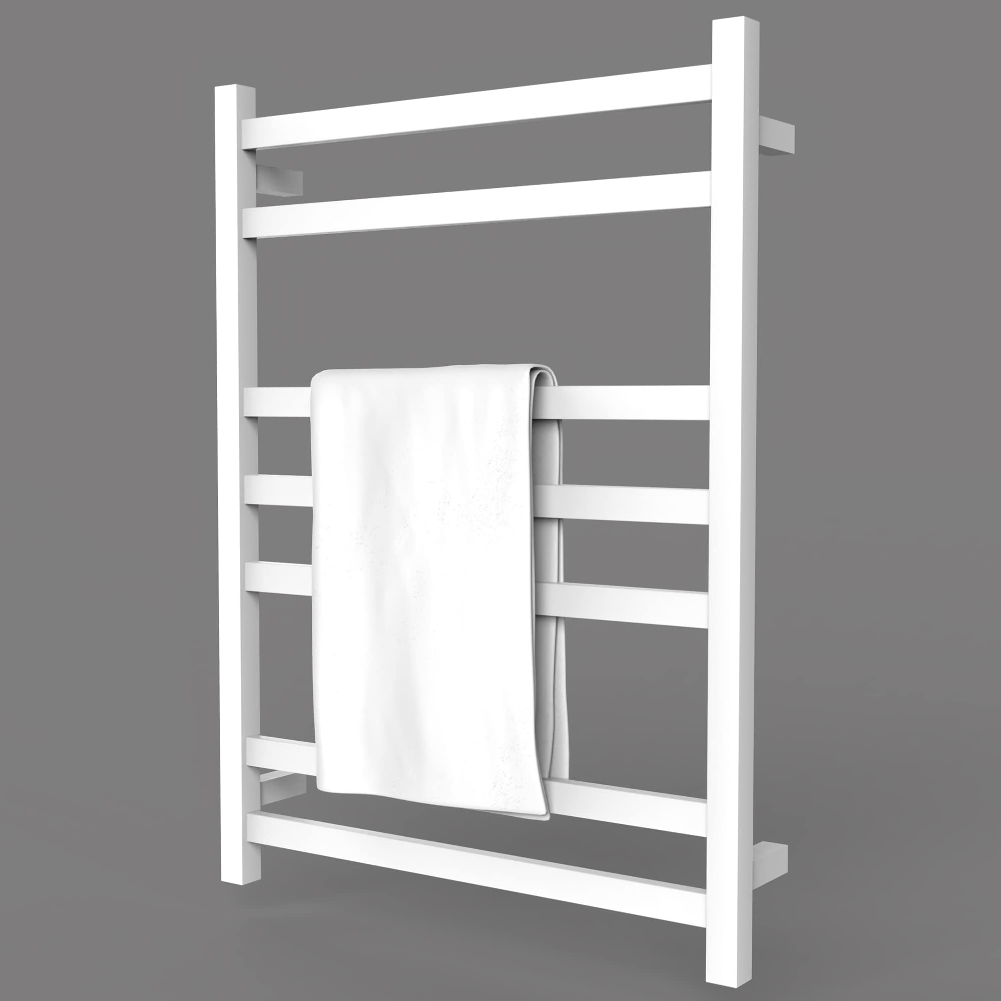 Electric Heated Towel Rack Warmer with Digital Timer - Wall Mounted Bathroom Towel Warmer for Spa, Luxury Hotels & Home Use - Hardwired or Plug-in Installation Options