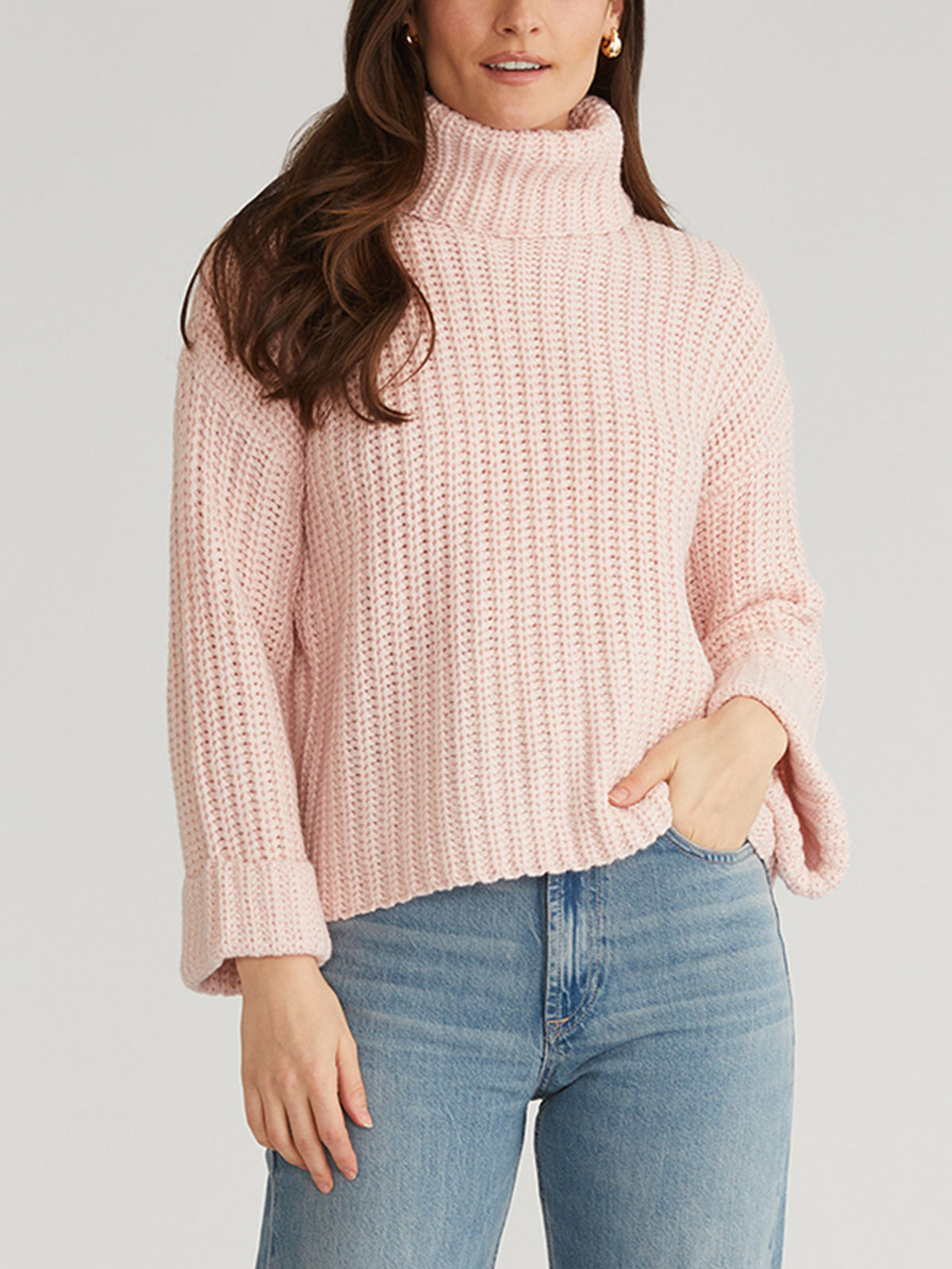 Vida Women's Turtleneck Shaker Pullover Sweater - Soft Knit Winter Warm Long Sleeve Crewneck Top for Casual Outfits, Office Wear & Holiday Fashion