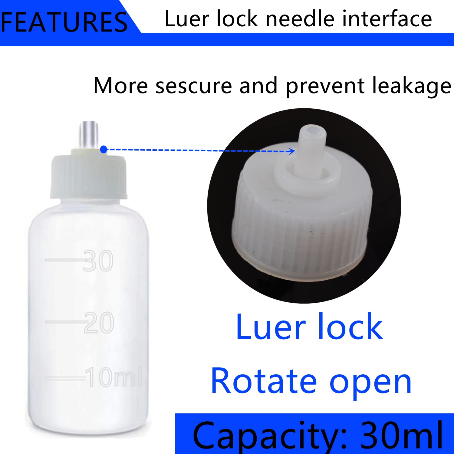 6 Pack 30ml Plastic Glue Applicator Bottles with Blunt Needle Tips (14ga/16ga/18ga/20ga) - Squeezable Dropper Bottles for Crafts, DIY, Quilling, Painting & Oil Applications - Perfect for Jewelry Making, Model Building & Home Repairs