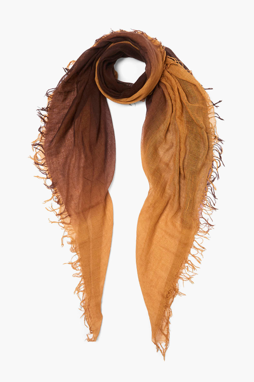 Luxury Cashmere Silk Scarf - Butterscotch Ombre Dip Dyed Shawl for Women, Soft Winter Wrap, Elegant Fashion Accessory for Office, Travel & Special Occasions