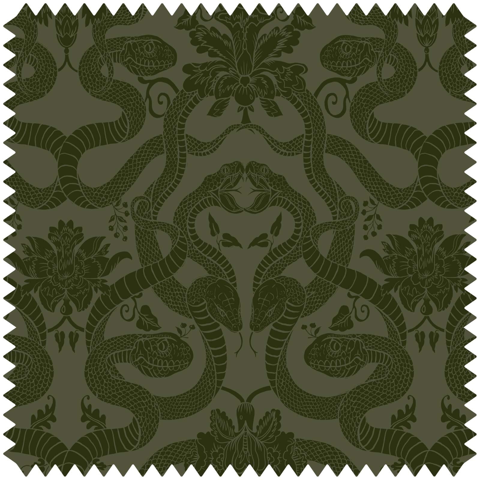 ANACONDA Velvet Fabric Swatch - Olive Green Color Sample for Upholstery, Curtains & Home Decor Projects