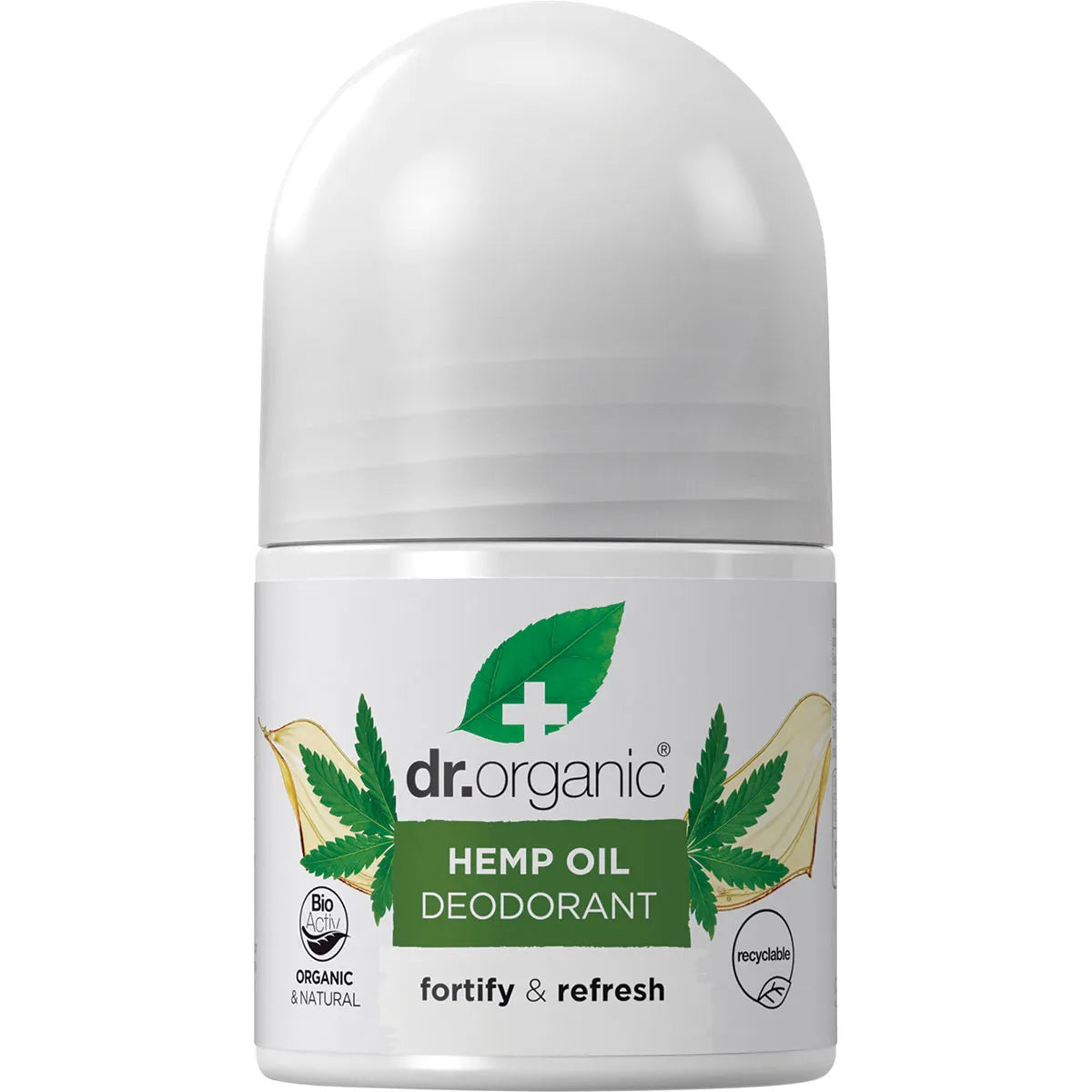 Organic Hemp Oil Roll-On Deodorant by Dr Organic | Natural & Aluminum-Free | Perfect for Gym, Travel & Daily Freshness