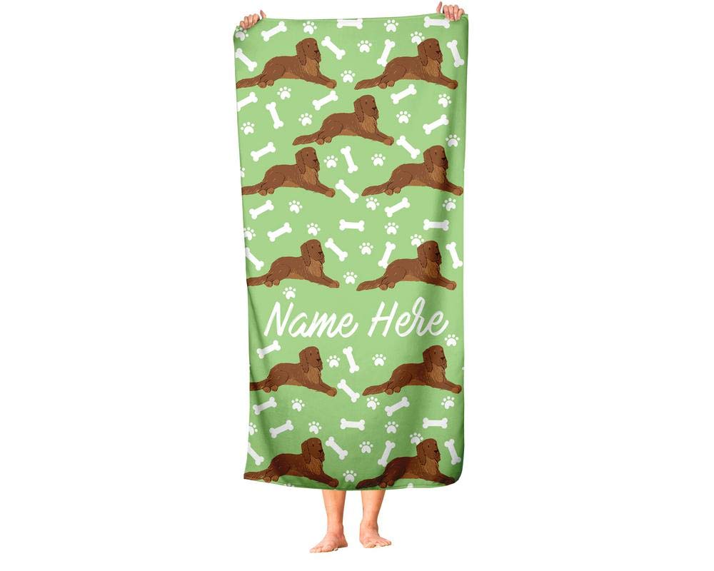 Extra Large Personalized Golden Retriever Dog Towel - Custom Pet Towel for Kids, Adults, Toddlers & Babies - Soft Absorbent Travel, Beach, Pool & Bath Towel for Dog Lovers
