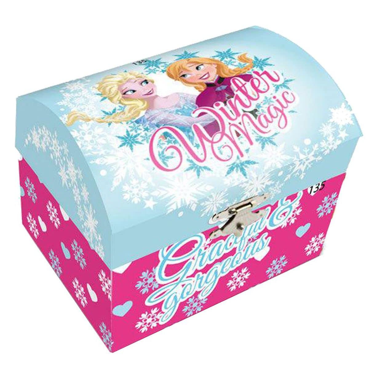 Disney Frozen Elsa & Anna Musical Jewelry Box for Kids - Princess Themed Gift for Girls, Birthday Party Favors, Collectible Storage for Necklaces & Rings