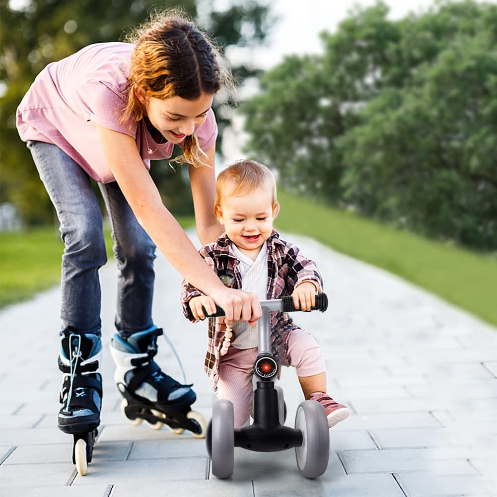 Xiapia 4-Wheel No Pedal Balance Bike for Toddlers 10-24 Months - Steel Frame First Birthday Gift for 1 Year Old Girls & Boys - Perfect for Indoor/Outdoor Play & Early Riding Skills Development