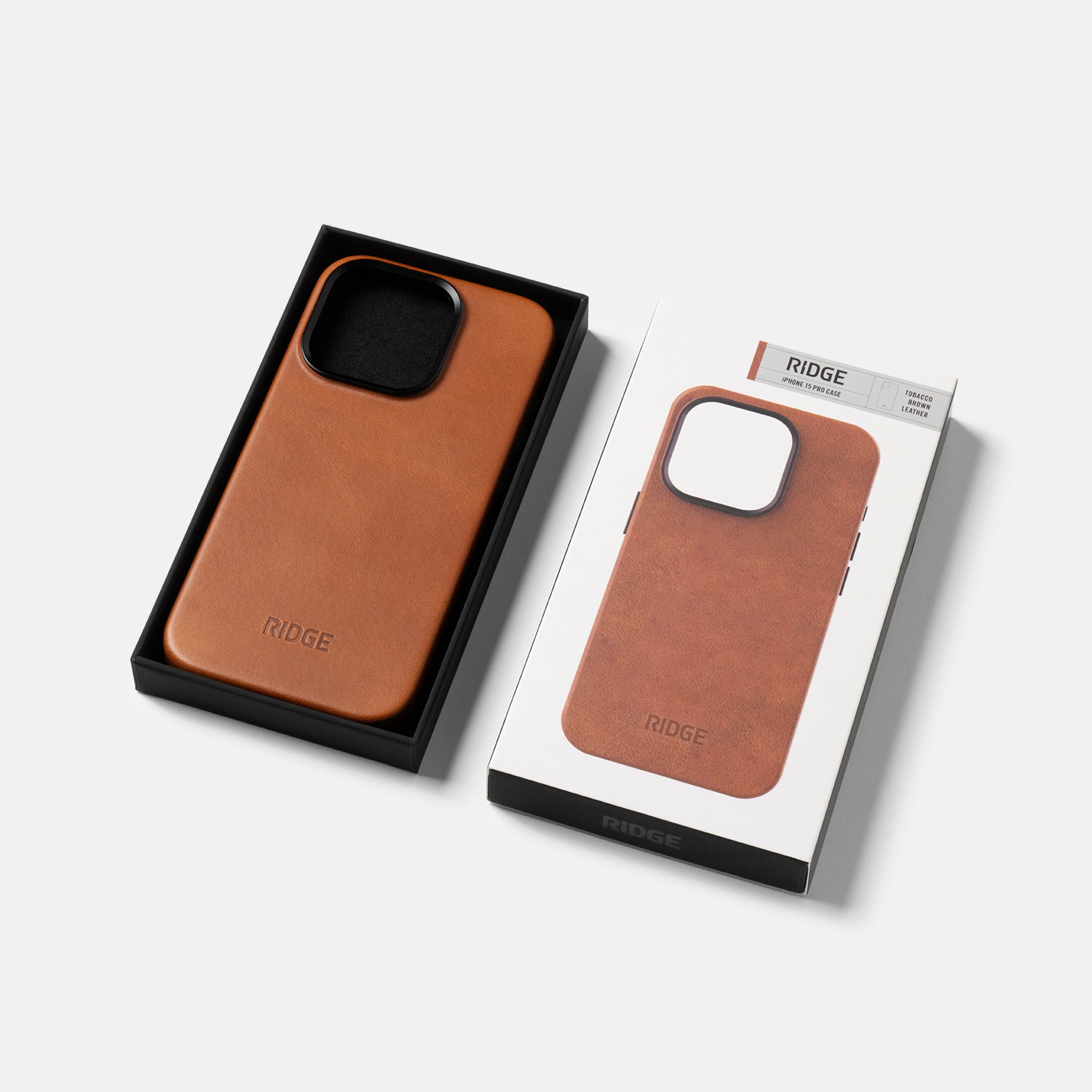 Premium Genuine Leather Phone Case for iPhone 15 Pro - Tobacco Brown | Slim Protective Cover with Card Holder | Perfect for Work, Travel & Daily Use