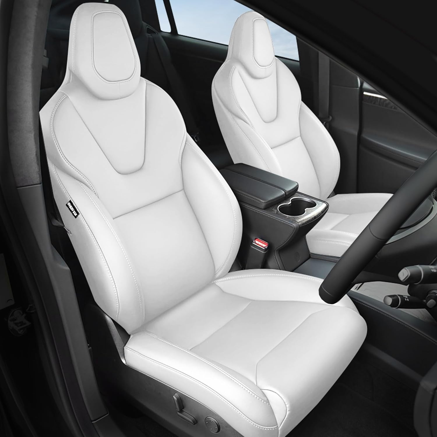 Premium Tesla Model X Leather Seat Covers (5 Seats) - Compatible with 2020-2023 Models - Luxury Car Interior Upgrade for Comfort & Style