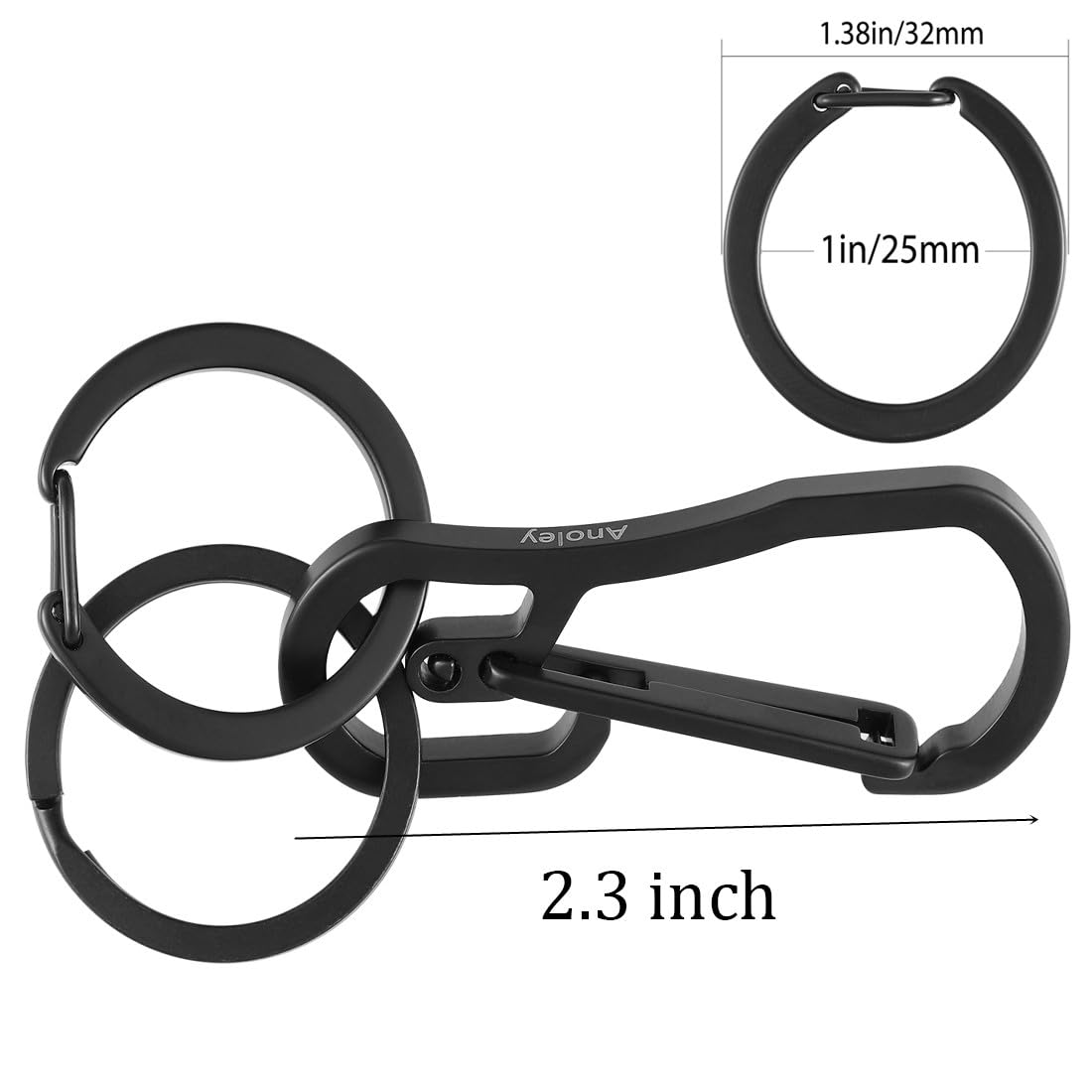 Alsmiley Titanium Retractable Carabiner Clip Keychain - Quick Release Hooks for Men & Women - Perfect for Outdoor Activities, Hiking, Camping & Daily Key Organization