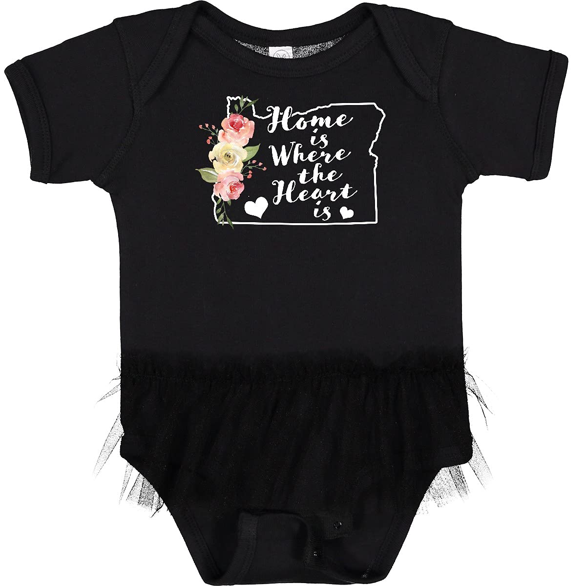 Inktastic Oregon Home is Where The Heart is Watercolor Infant Tutu Bodysuit - Soft Baby Onesie for Newborns, Photo Shoots & Special Occasions