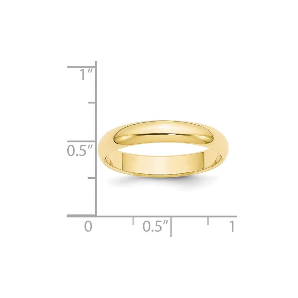 10K Yellow Gold 4mm Half Round Wedding Band Ring for Women - Elegant Bridal Engagement Ring, Fine Jewelry Gift for Her - Perfect for Proposals, Anniversaries & Special Occasions