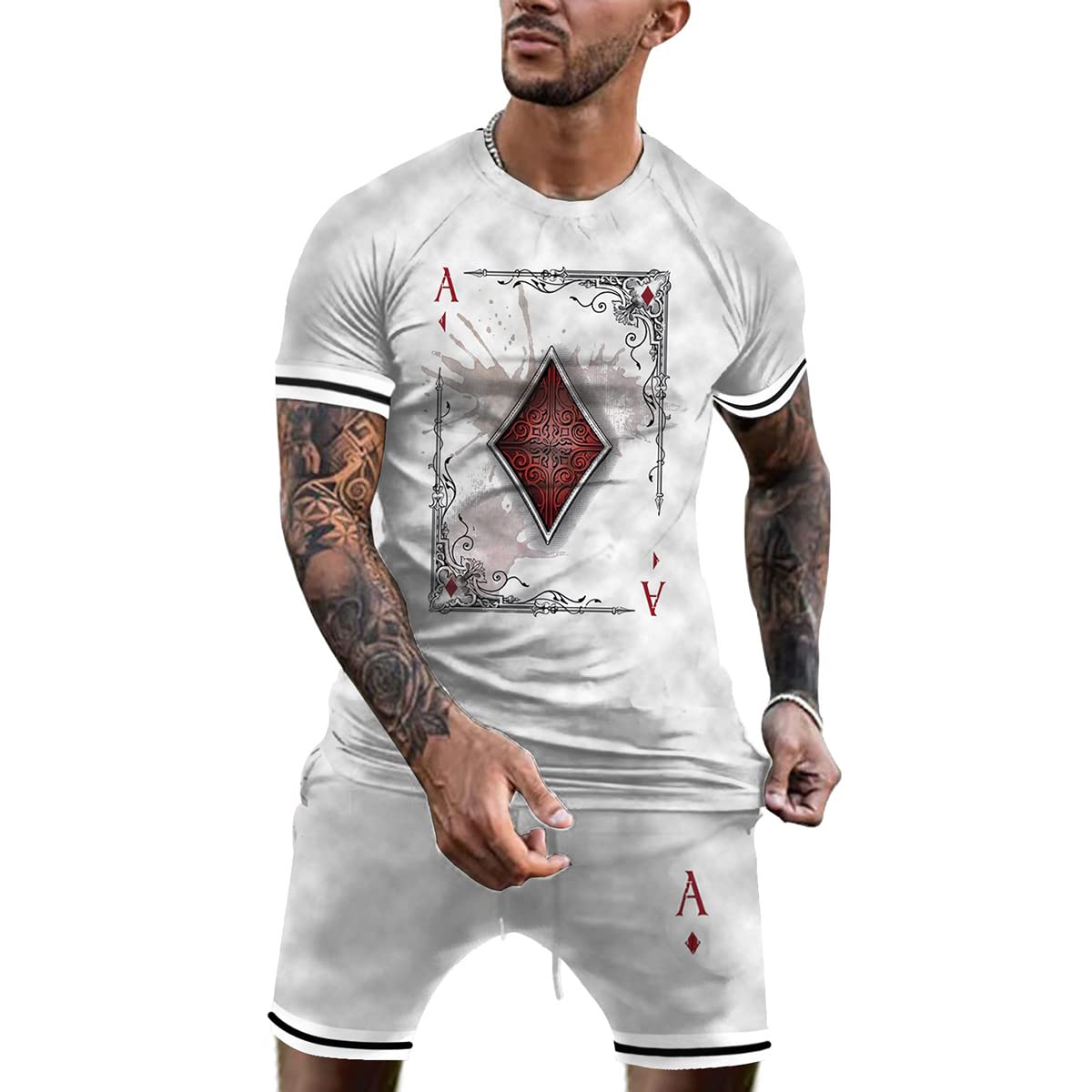Men's 2-Piece Sportswear Set - Breathable T-Shirt & Quick-Dry Shorts for Running, Jogging, Gym Workouts | Perfect for Fitness Training & Outdoor Exercise