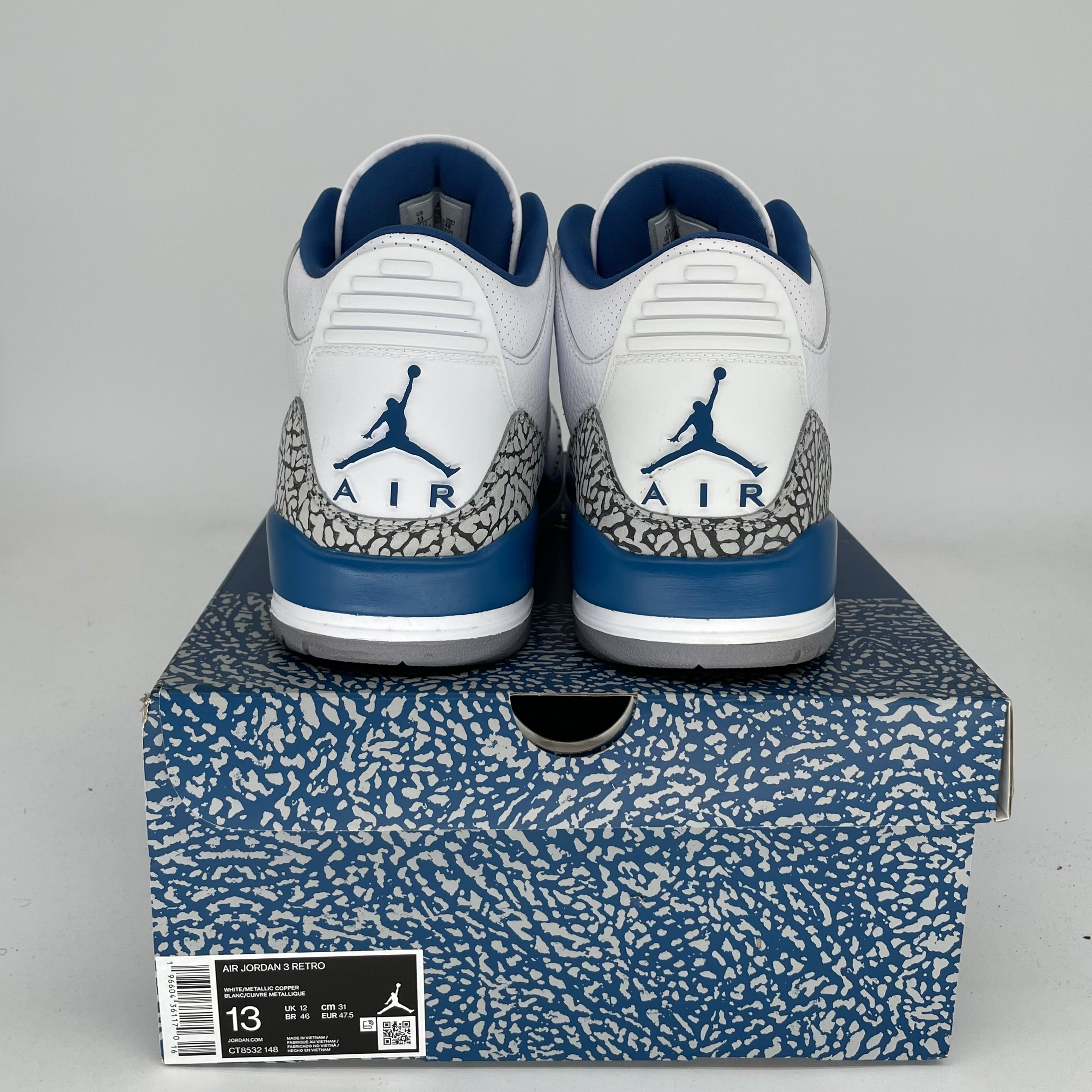 AIR JORDAN 3 WIZARDS Basketball Shoes Men's Size 13 Retro Sneakers CT8532-148 - Perfect for Streetwear, Casual Outfits & Basketball Games