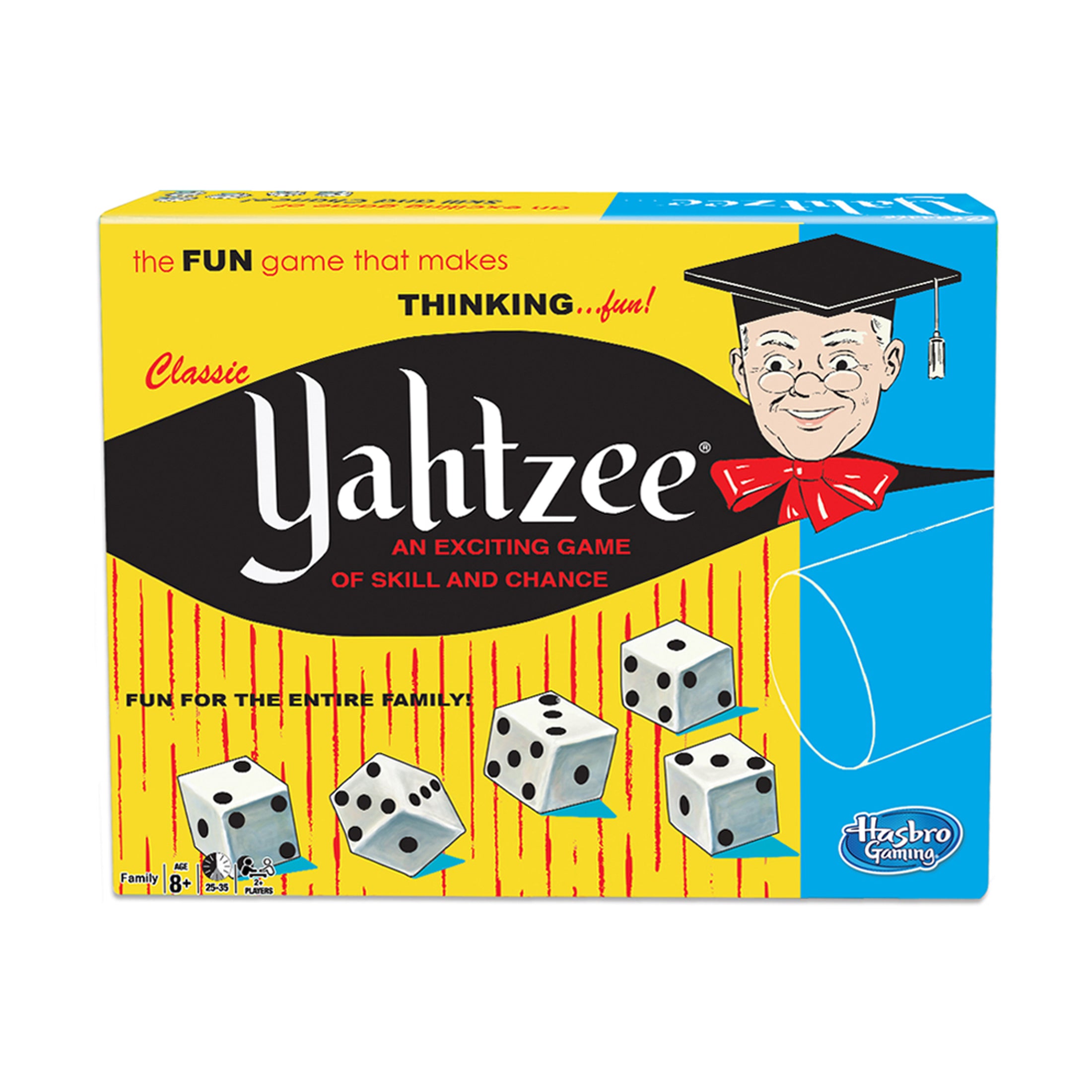 Classic Yahtzee Vintage Dice Game - Family Board Game for Kids & Adults - Perfect for Game Nights, Parties & Travel