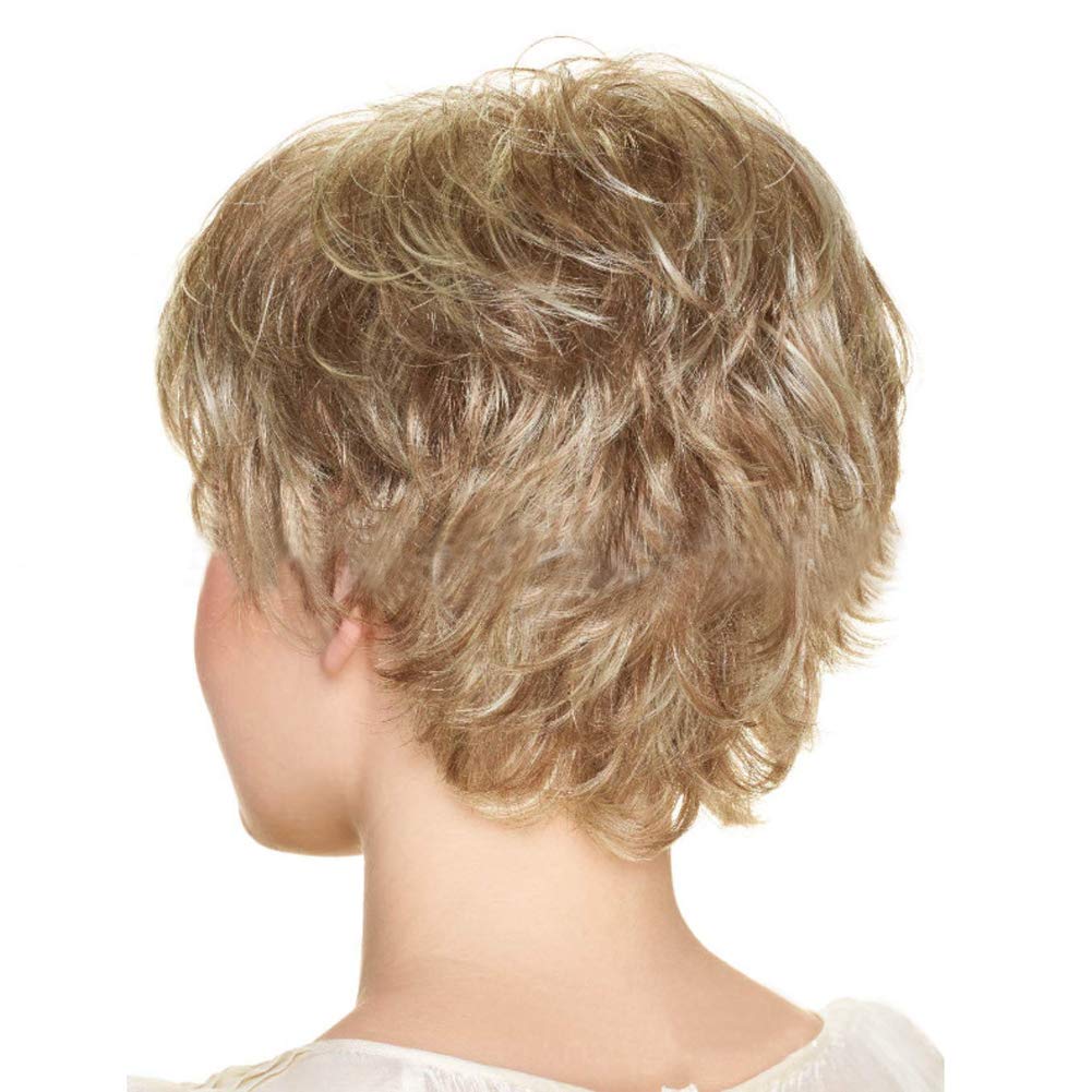 Short Pixie Cut Blonde Wig for Women - Fluffy Curly Synthetic Heat Resistant Fiber Full Wig - Perfect for Cosplay, Costume Parties & Daily Fashion