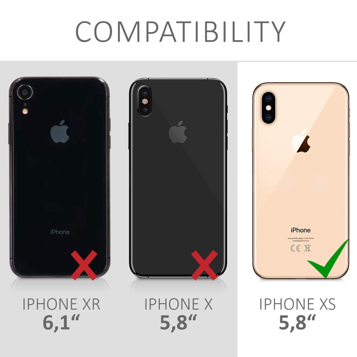 kwmobile TPU Silicone Case for Apple iPhone Xs - Soft Finish Protective Phone Cover in Dusty Pink | Perfect for Everyday Use, Work & Travel