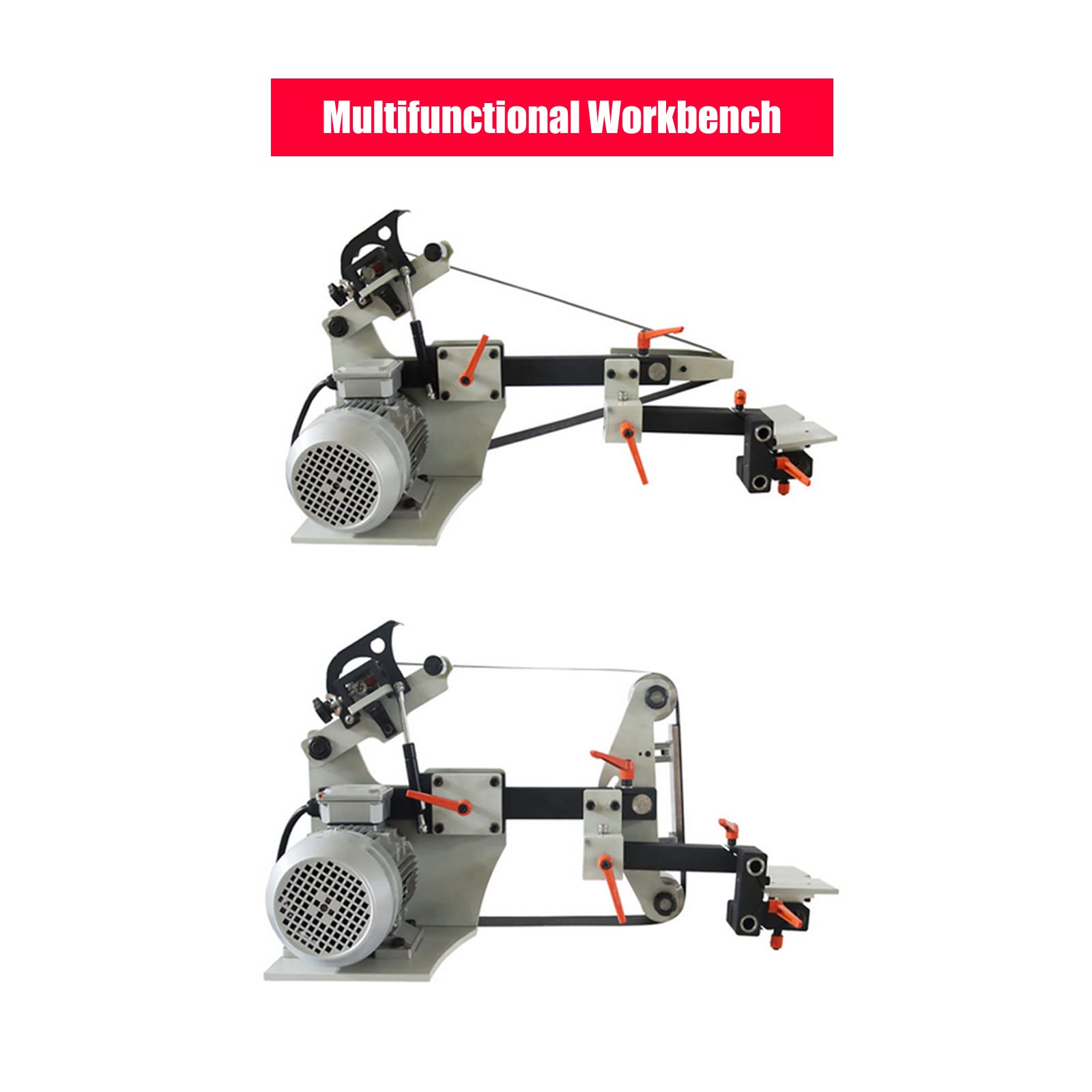 2HP Variable Speed Belt Sander & Knife Grinder Machine - 72x2 Inch Multi-Function Tool with Frequency Converter & 3 Grinding Wheels (220V, No Stand) - Perfect for Metalworking, Woodworking, and Knife Sharpening