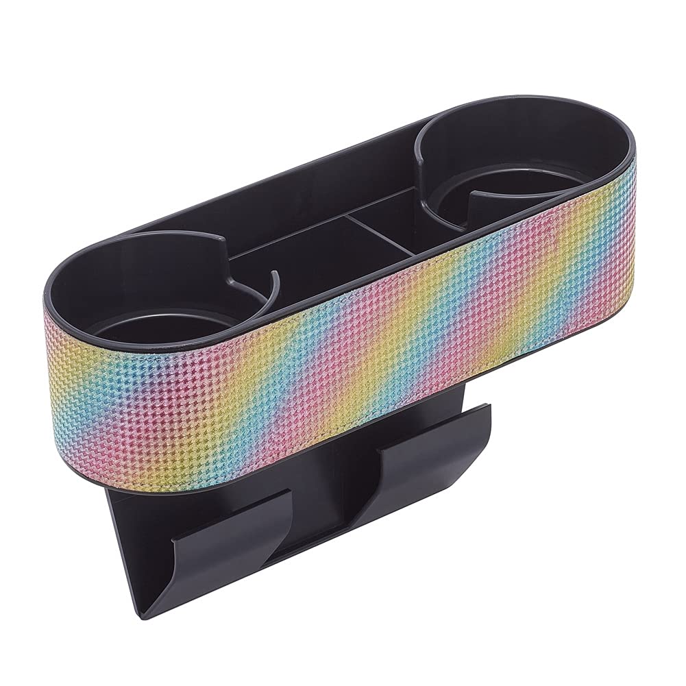 Aumohall Multifunctional Car Cup Holder & Seat Organizer - Gap Filler with Phone & Bottle Storage (Colorful) - Perfect for Road Trips, Commuting & Travel Accessories